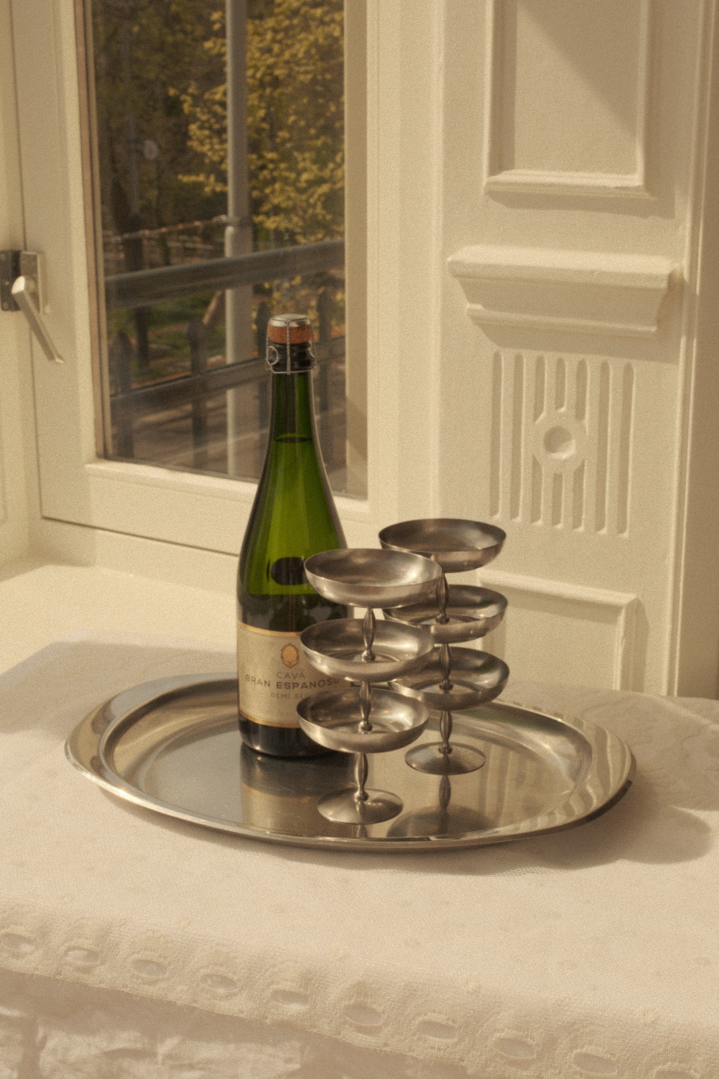 Stainless Steel Pedestal Coupes — alternate view