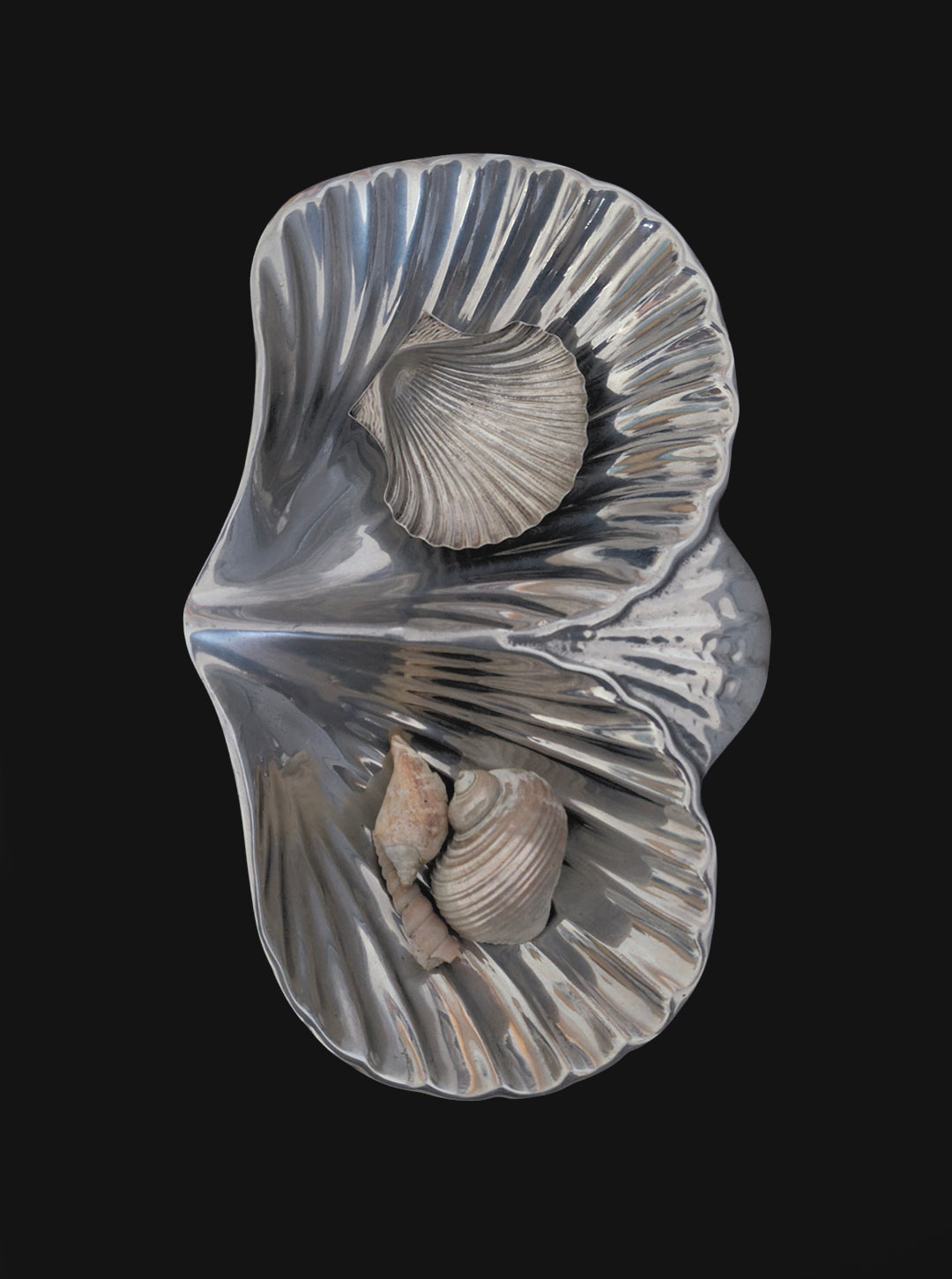Shell Brass Double Tray by Les Objoies | The Oblist