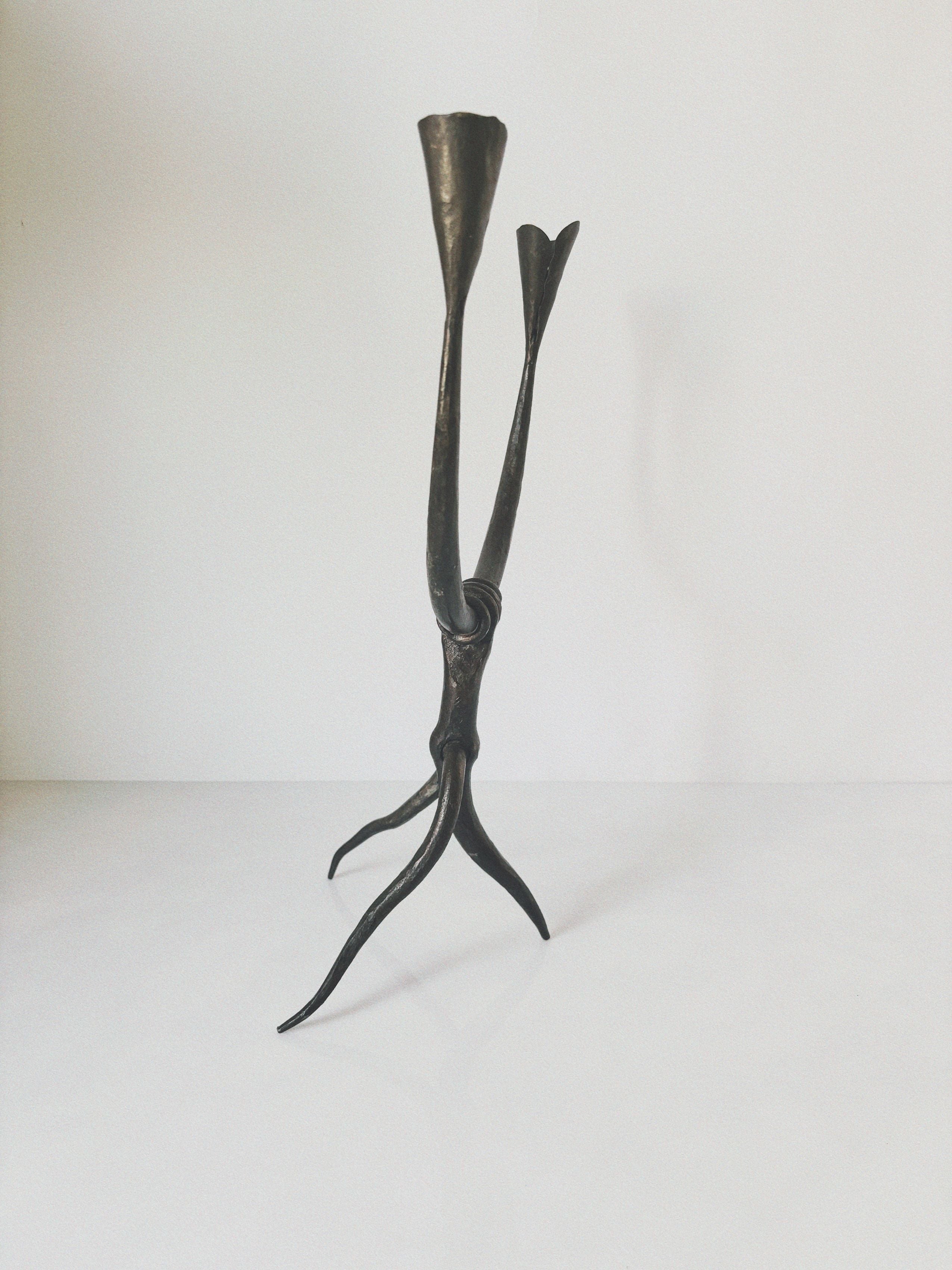 Metal Artisan Candleholder, Poland — alternate view