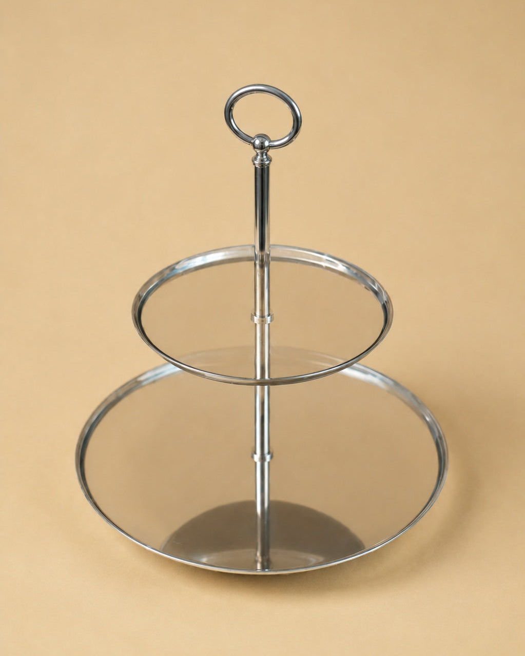 Ercuis Two-Tier Silver-Plated Serving Stand — side angle