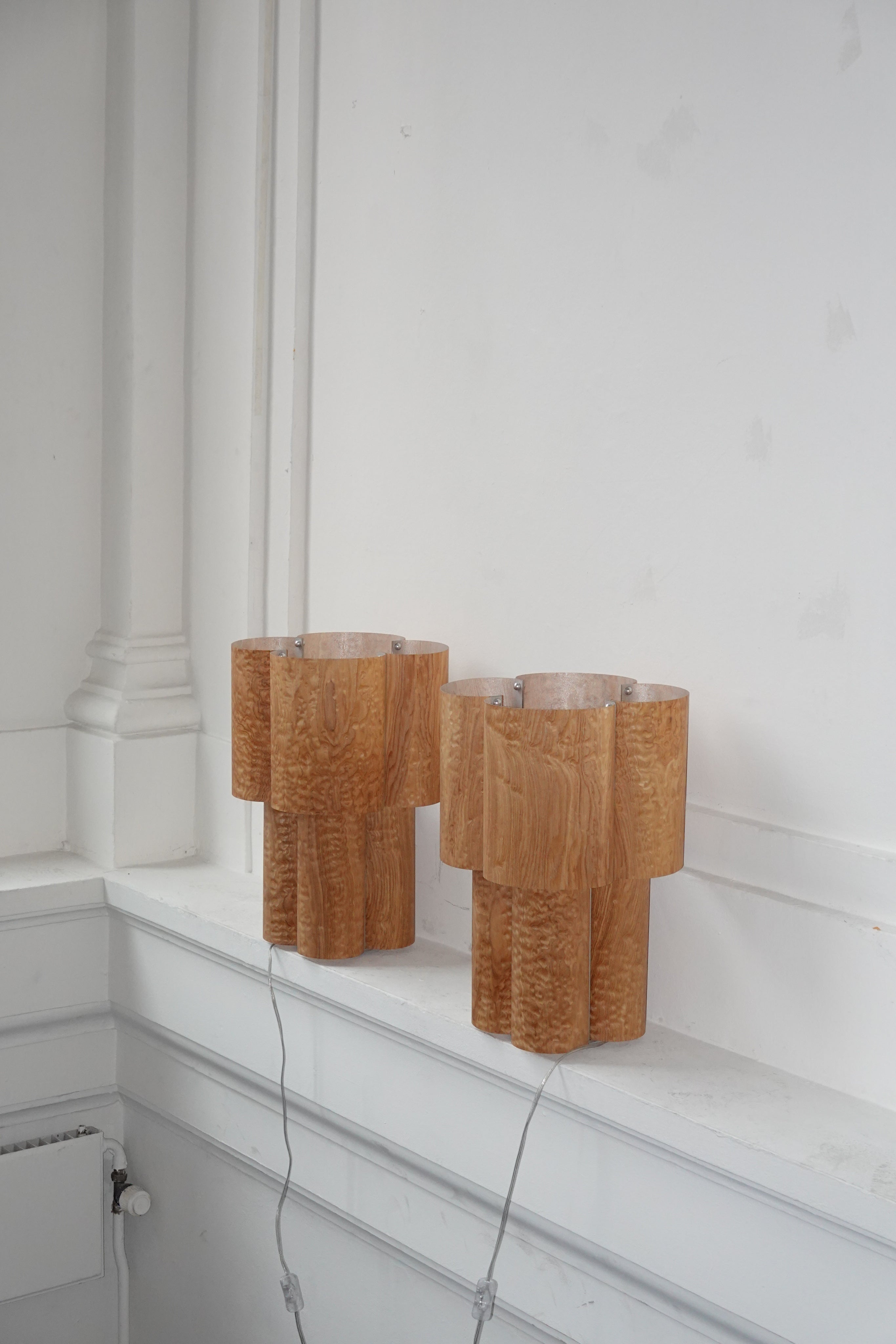 Soom Ash Table Lamp — close-up of handcrafted ash wood base