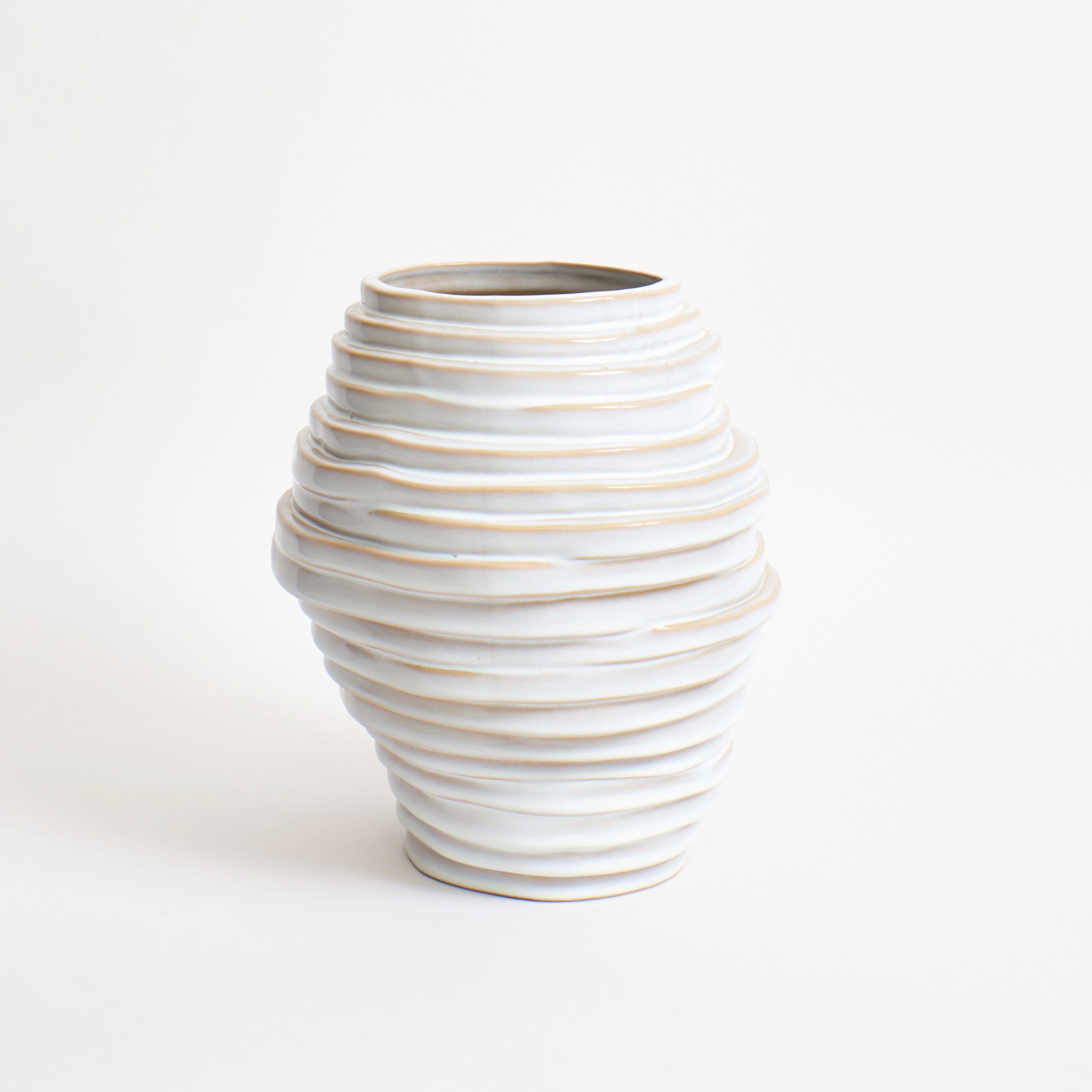 Alfonso Vase in Graphite — top view showing textured ceramic surface