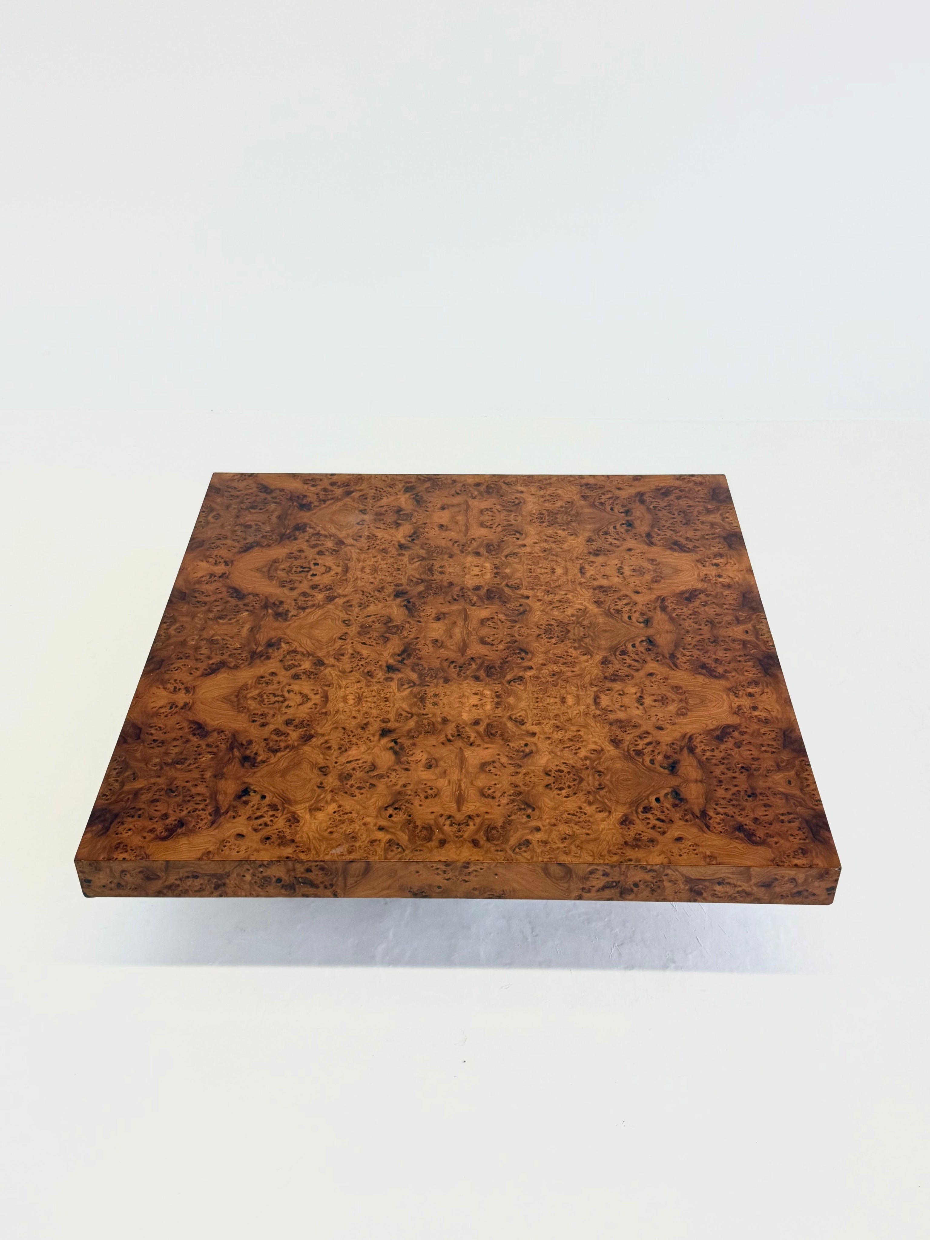 XL Square Coffee Table by Turri made of burl wood — view 9