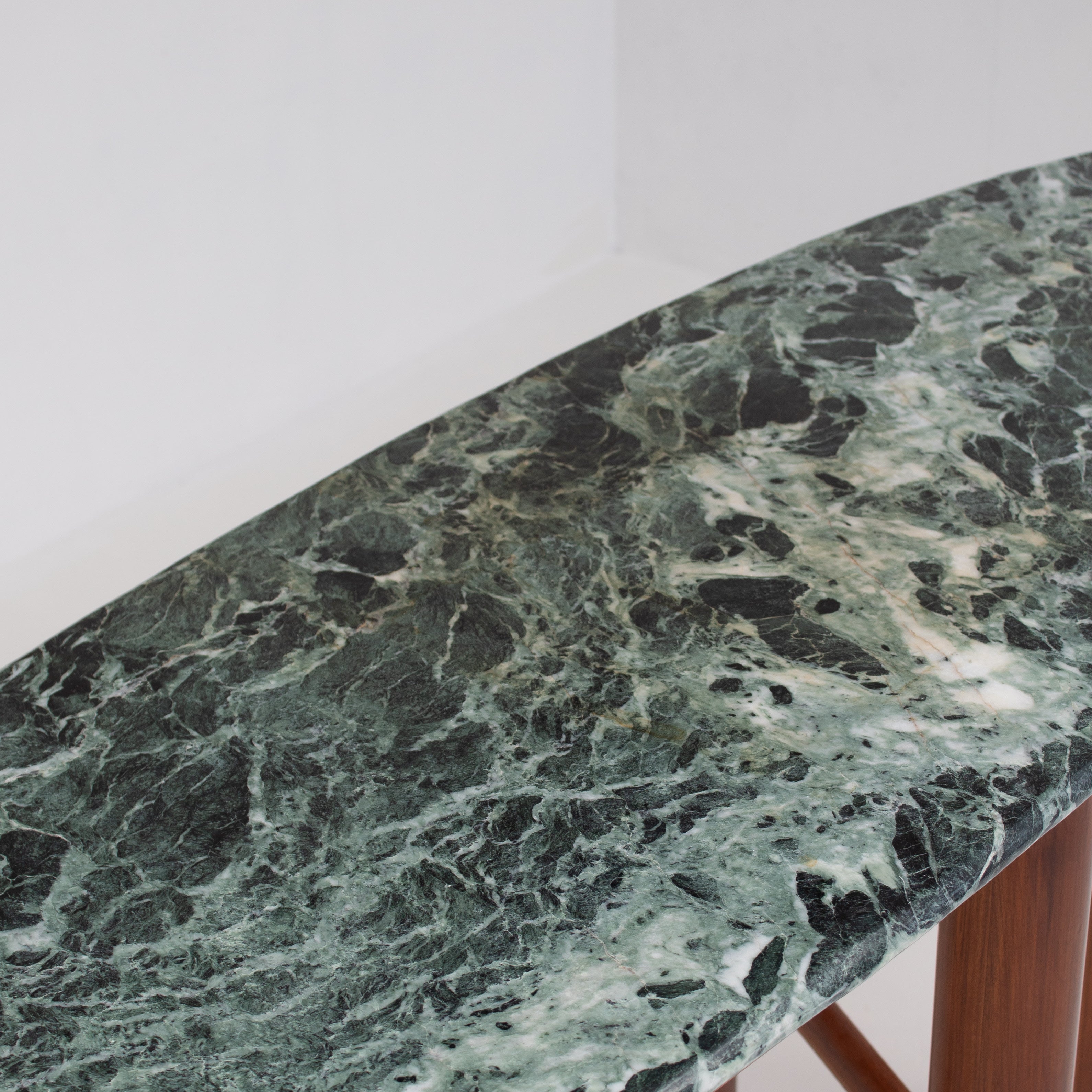 Mid Century Italian Side Table/Console with Green Marble Top — lifestyle setting