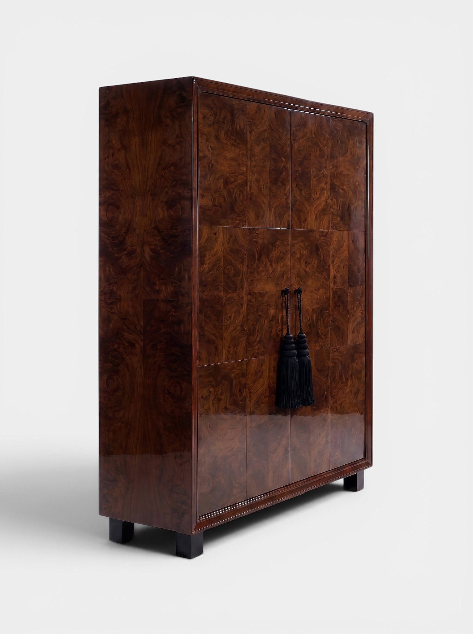 Emilie Dark Burl Wood Storage — detail view
