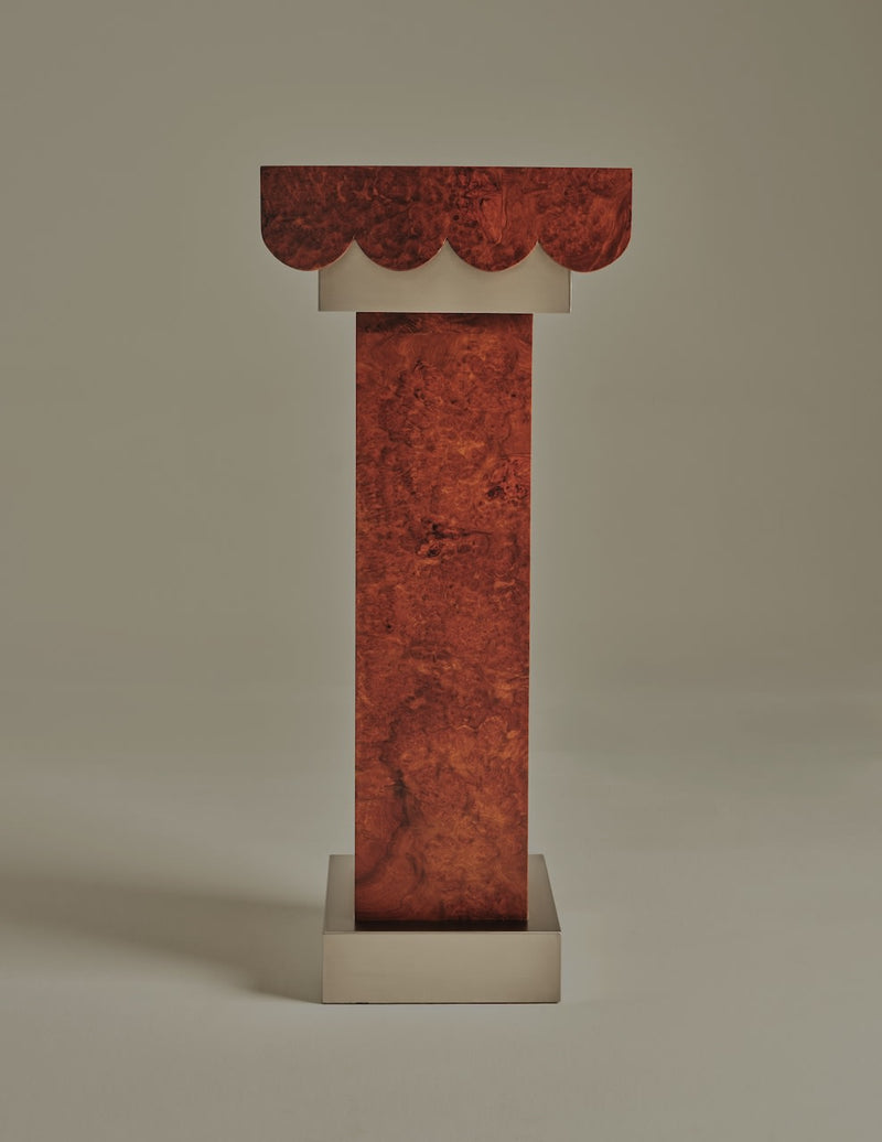 Dione Pedestal by Animate Objects | The Oblist — handcrafted wood, warm tones