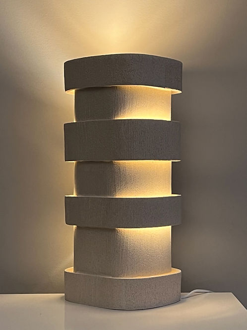 Contemporary Table Lamp in Ceramic by Katia Langeard | The Oblist — white ceramic, modern design