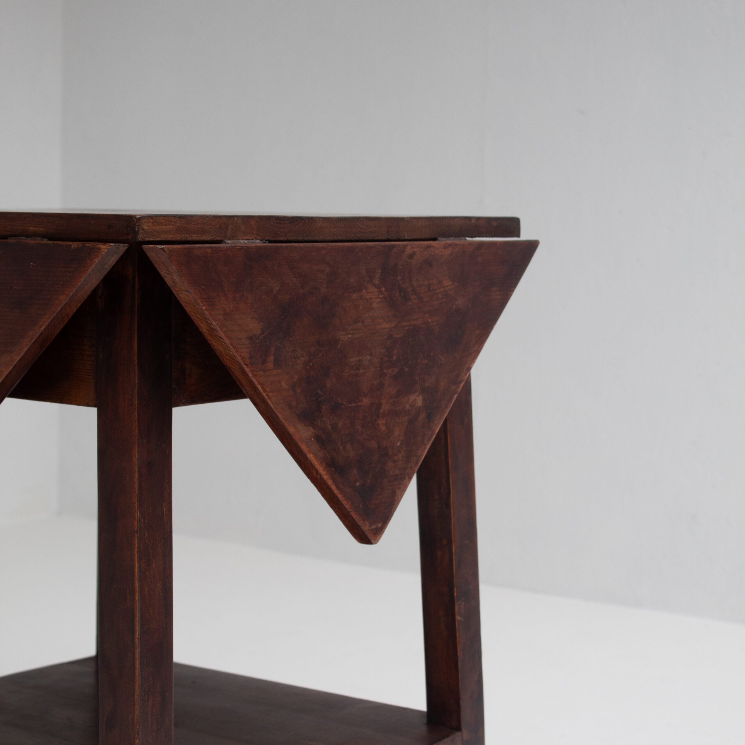 Art Deco Folding Side Table in Solid Wood — view 9