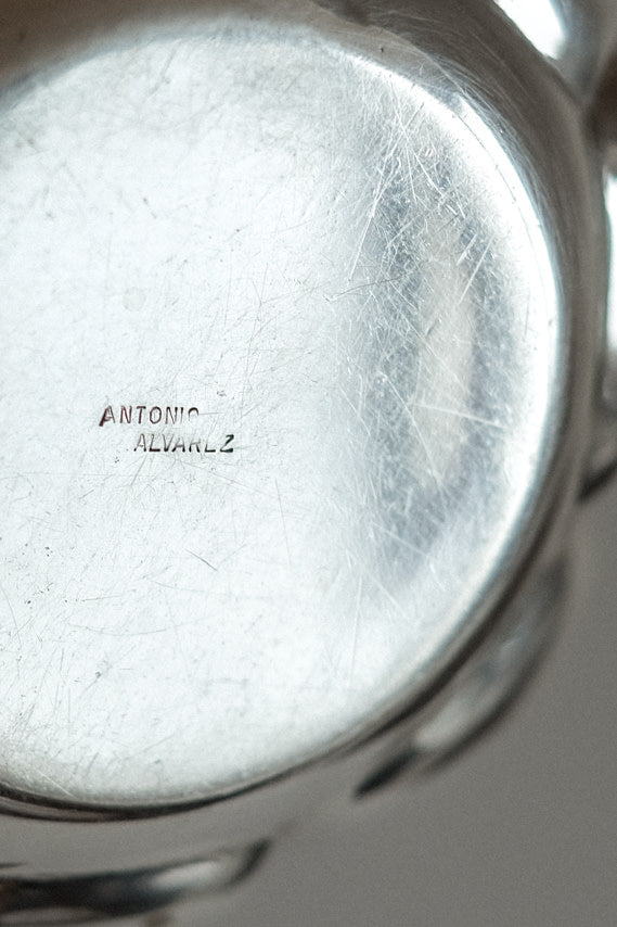 Set of 6 Silver-Plated Bowls 1960s — close-up of bowl base with maker's mark
