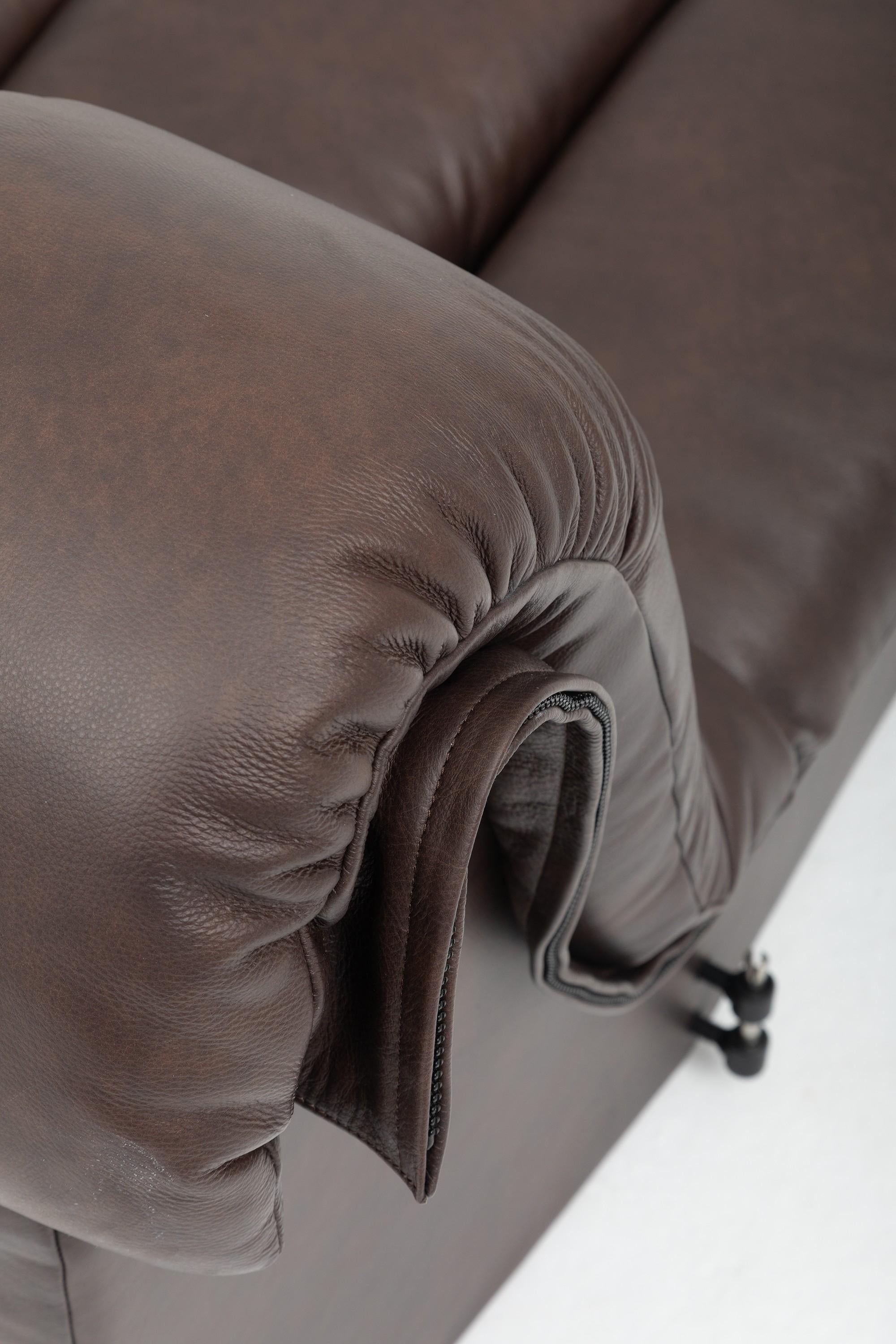 De Sede DS-600 'Snake' Sofa by Ueli Berger, Customised in Chocolate Nubuck — alternate view