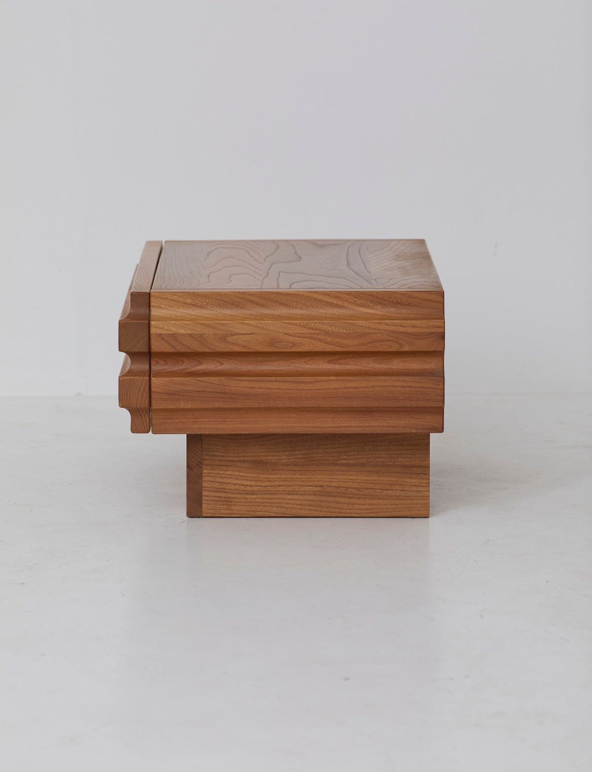Regain Normandie one-drawer side table in solid elm — lifestyle setting