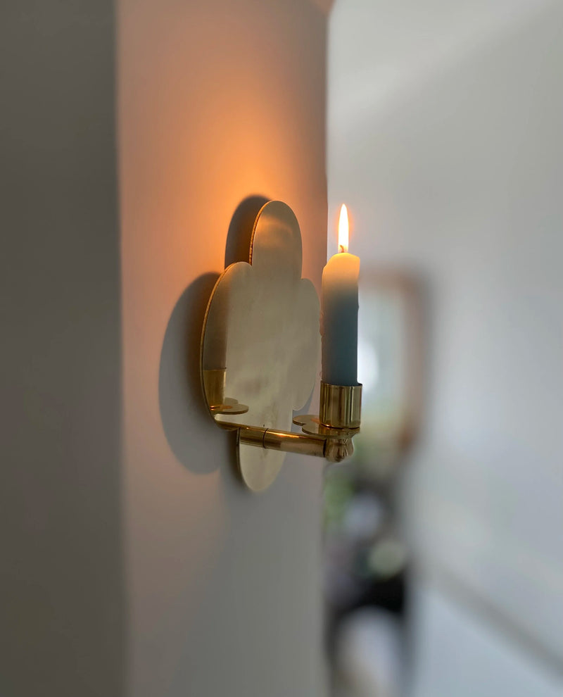 Quatrefoil Candle Sconce D:2023 by Charlotte Packe Studio | The Oblist — brass finish, modern design
