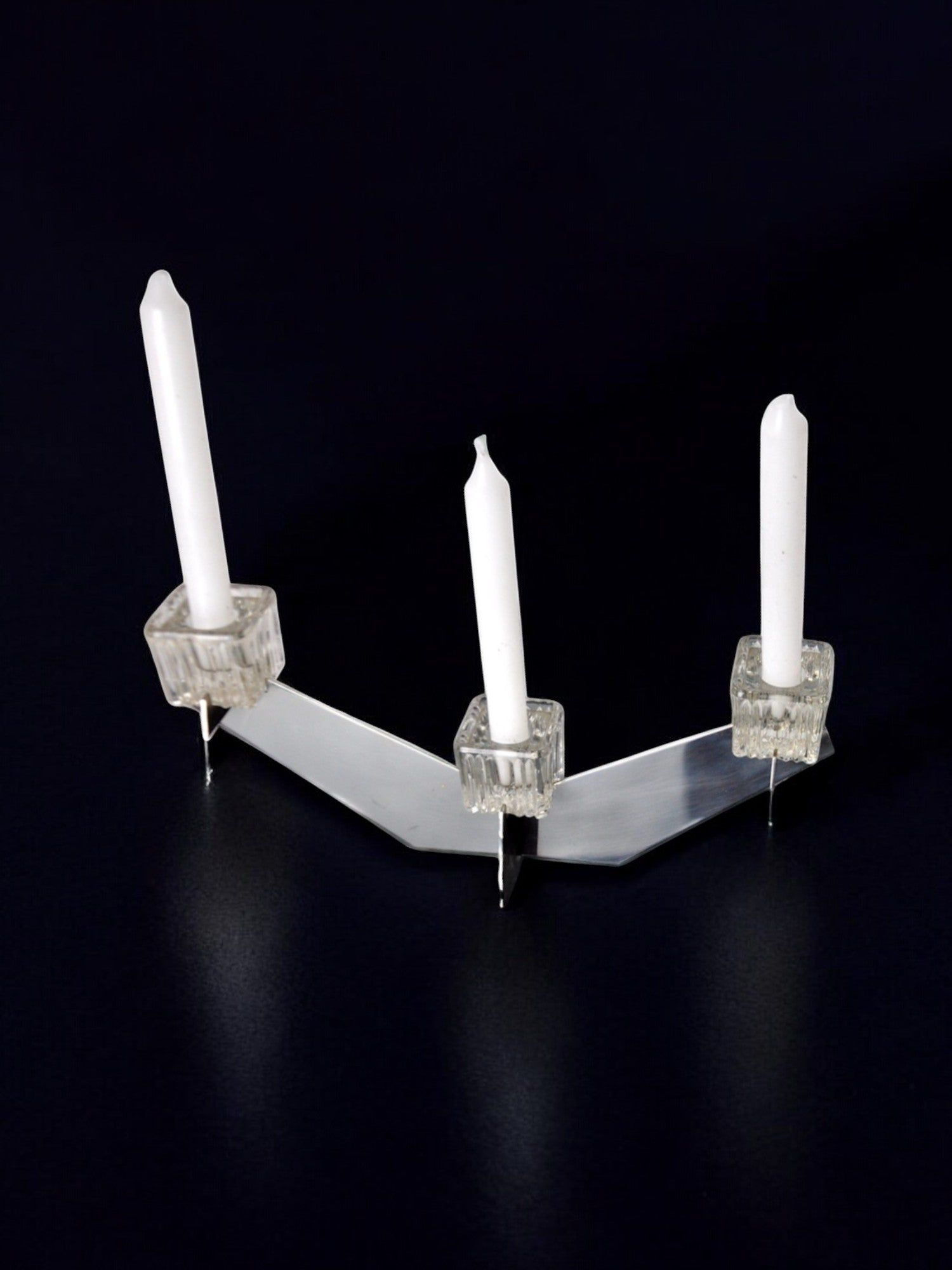 Peill & Putzler Candleholder, Germany, 1970s — side angle showing clear acrylic and glass design