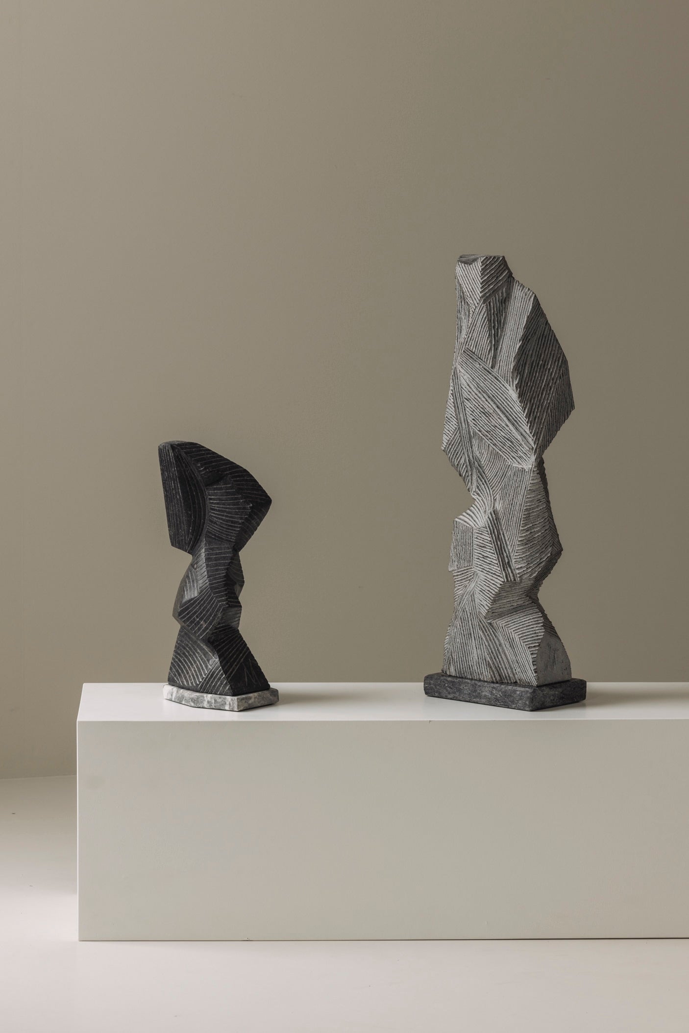 Abstract sculpture Carved from natural stone by Marc Verdoodt, Belgium 1980s. — additional view