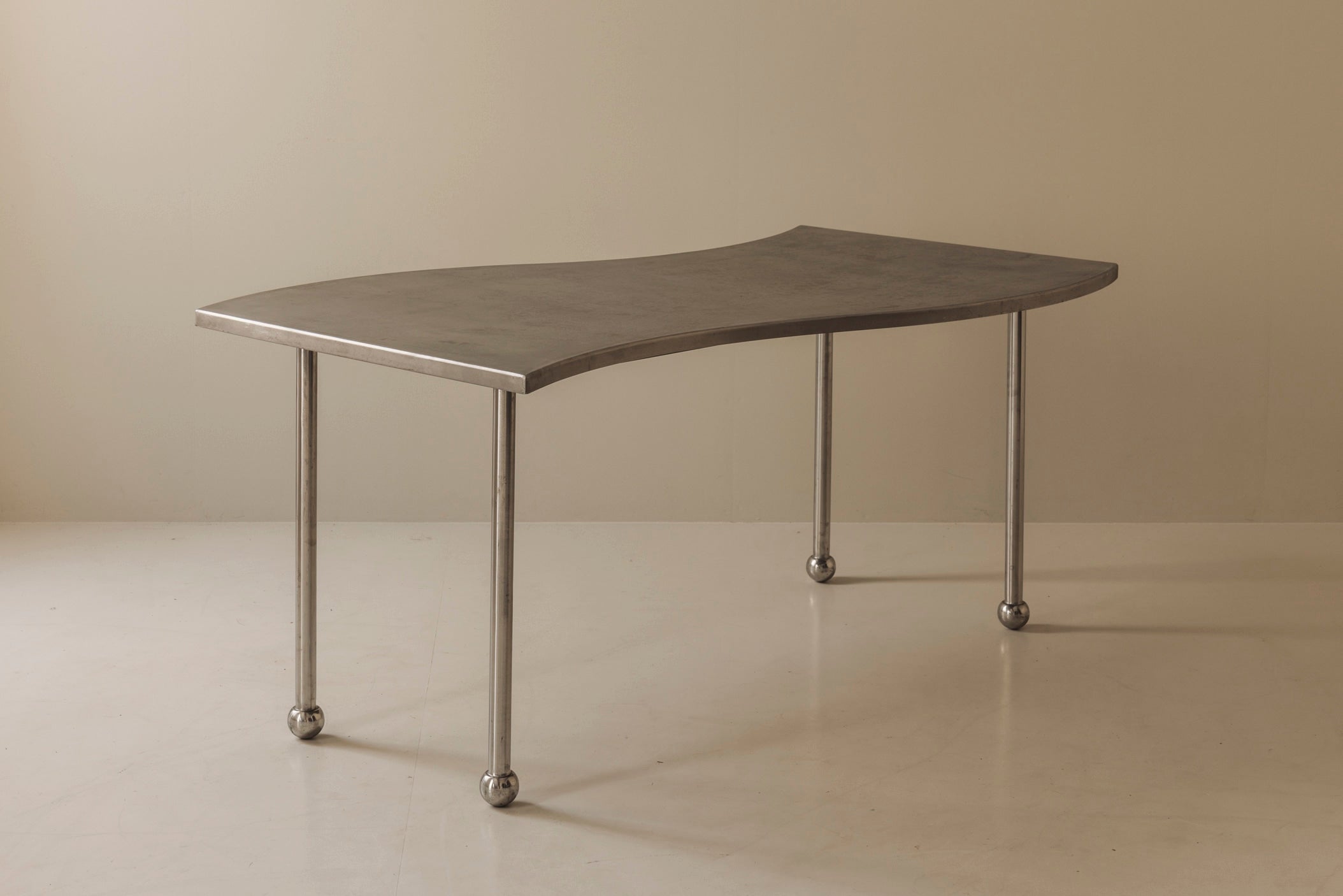 Postmodern Steel Free-Form Dining Table, France 1980s — view 10