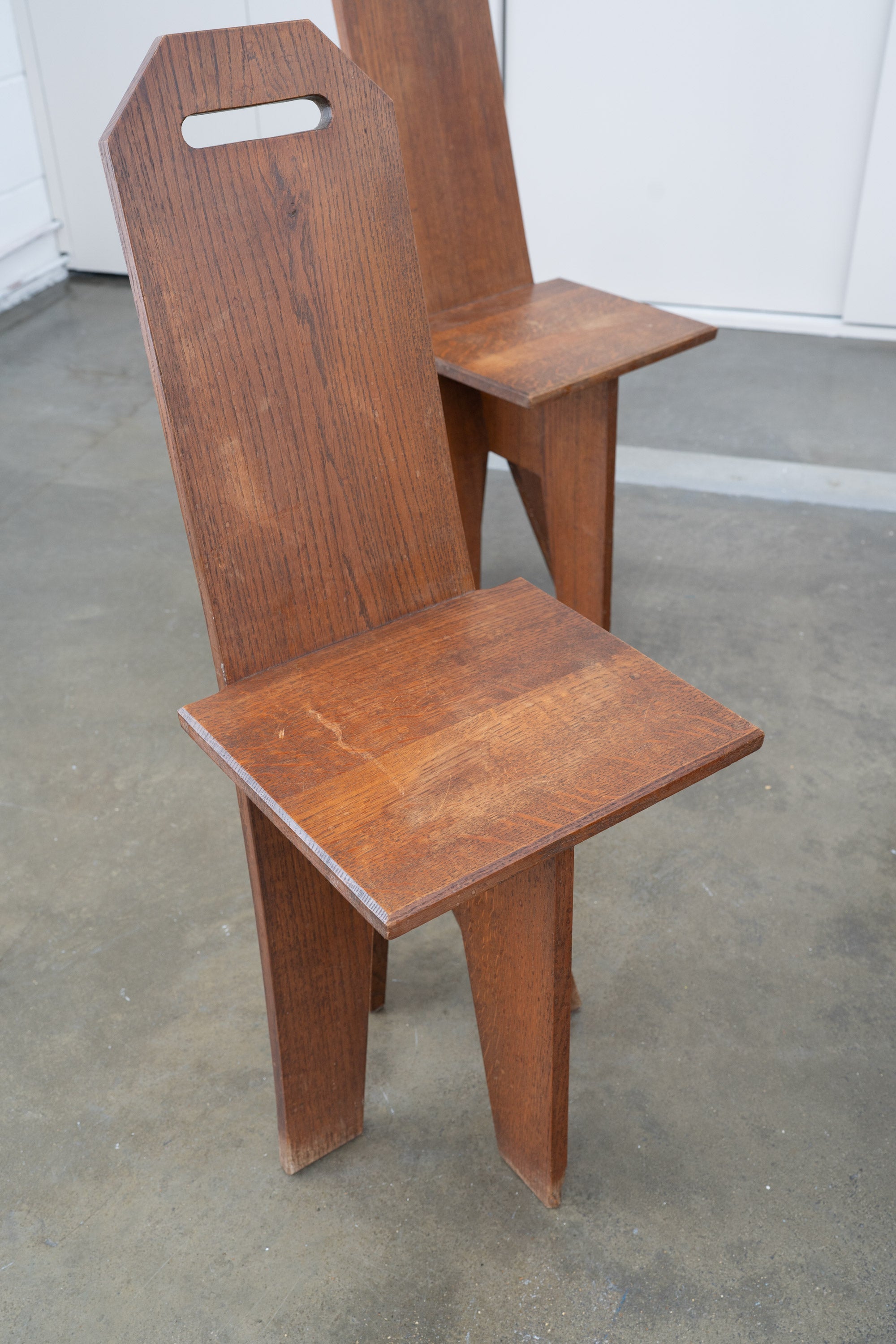 Architectural Brutalist Vernacular Oak Chair (1 of 5) — alternate view