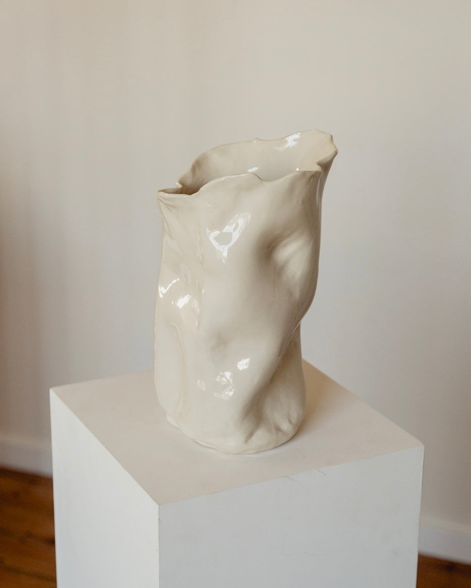 Contemporary Vase in Glazed Ceramic - The Modica Collection — close-up