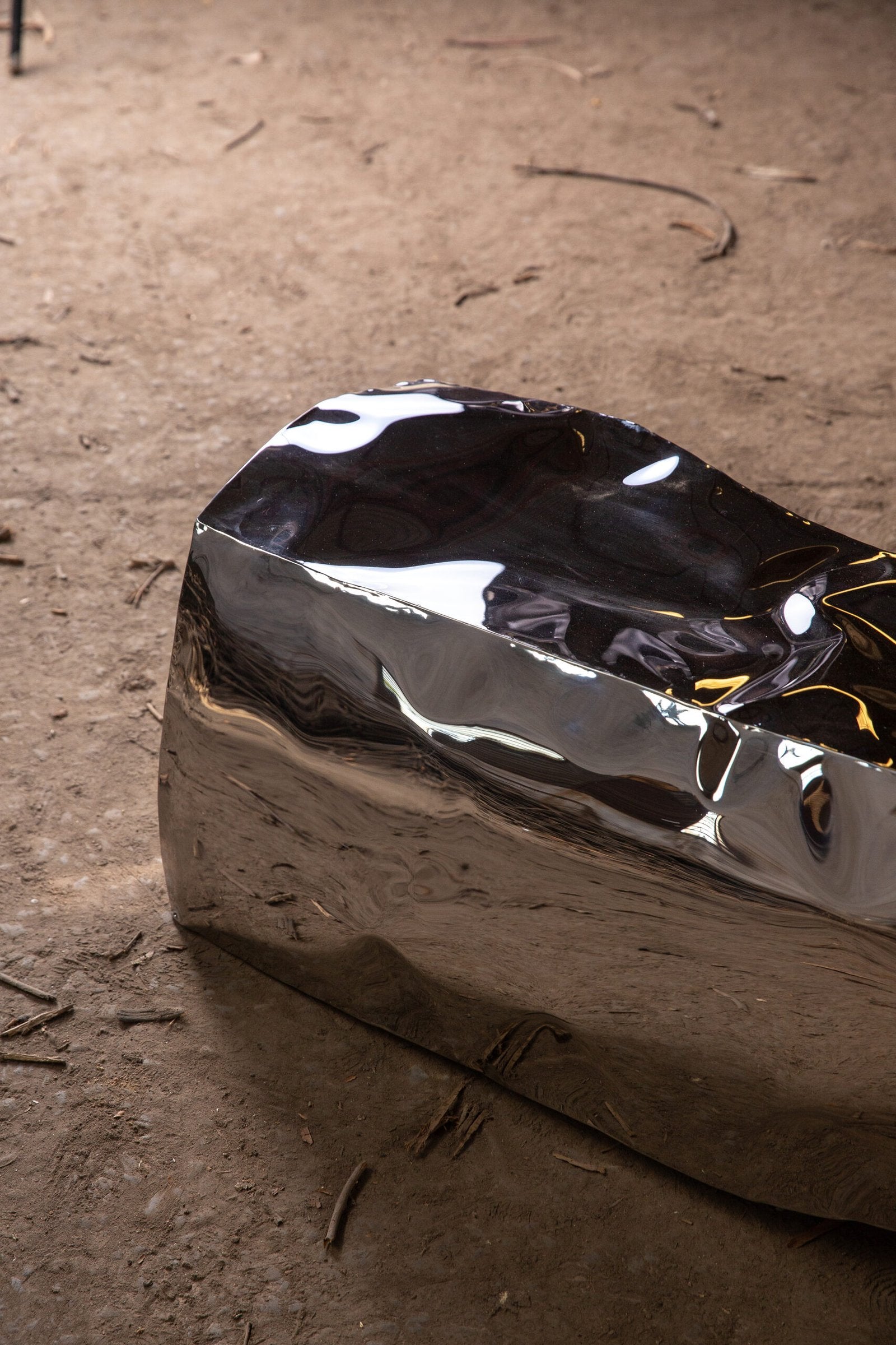 Stainless Steel Bench - Monolith Series by Nitush Aroosh — lifestyle setting