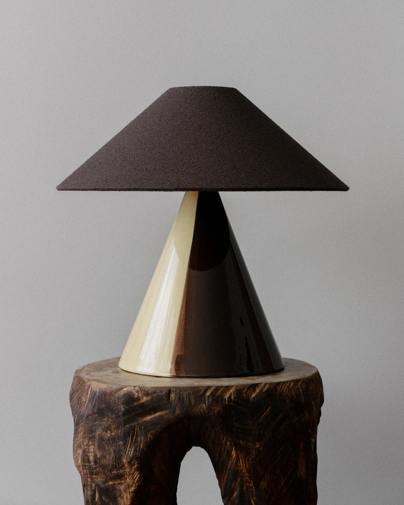 Caterina" Table lamp - Butter Ristretto by mattina moderna | The Oblist — ceramic base, brown shade