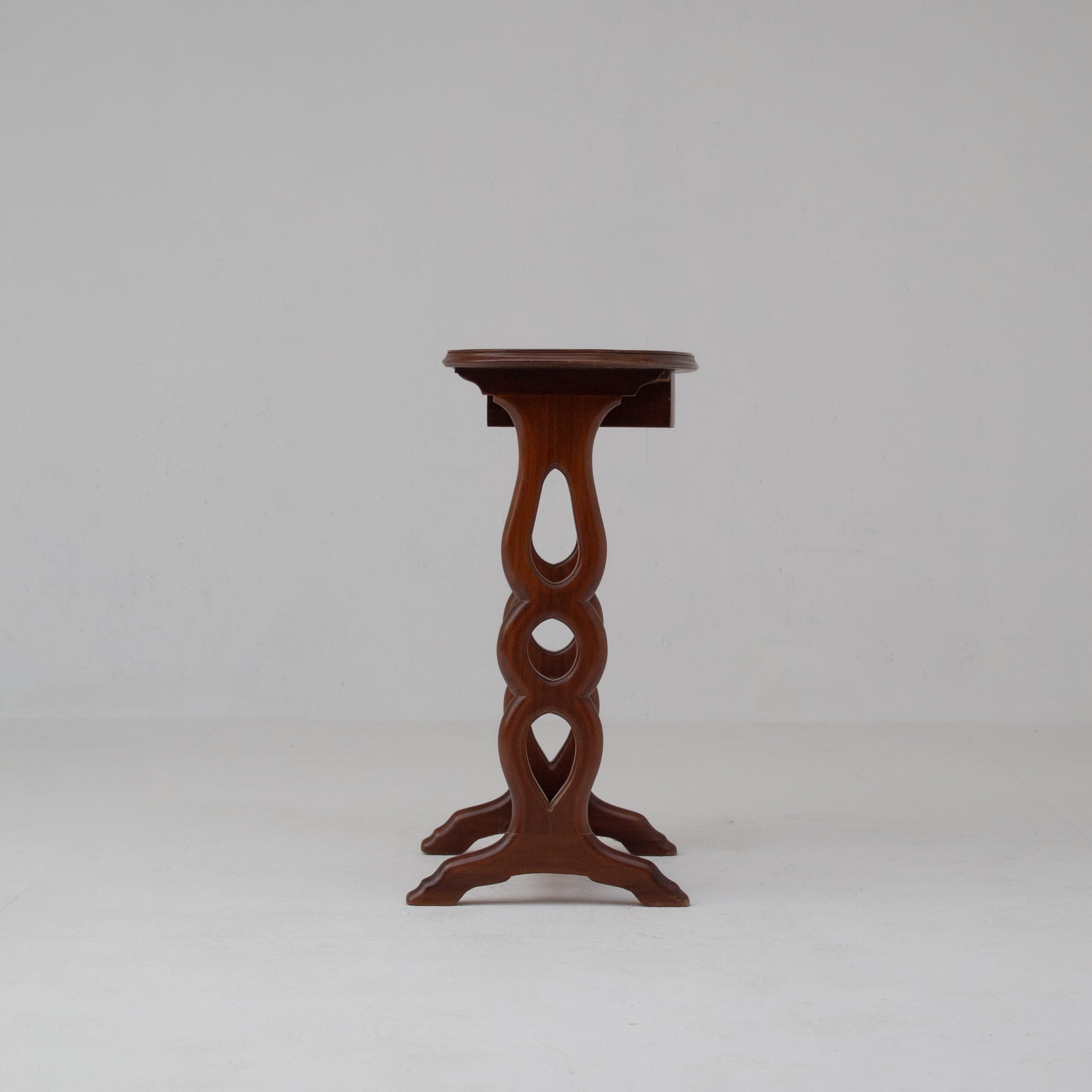 Michel Briard Sculptural Mahogany Side Table with Drawer — alternate view