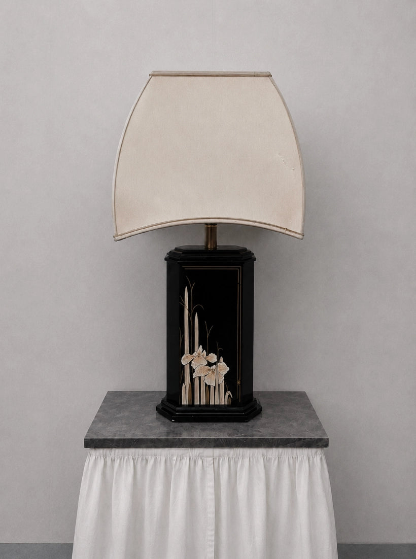 1950s French Vintage Chinoiserie Table Lamp — lifestyle setting