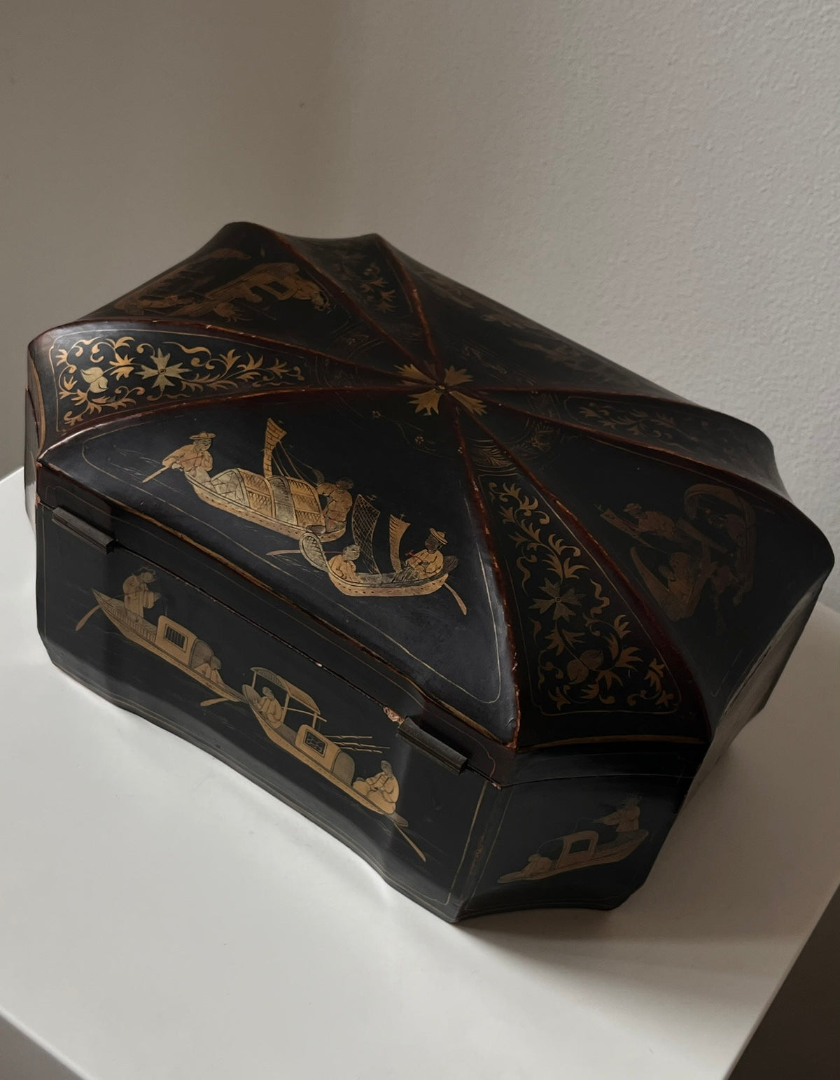 Antique Lacquered Chinese Chest, 1800s — lifestyle setting