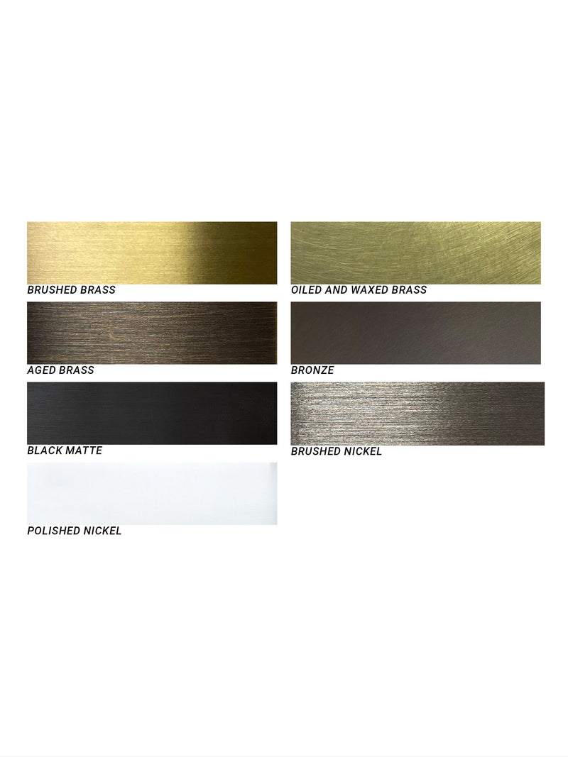 GLOW 2 CHANDELIER — close-up of brushed brass finish samples