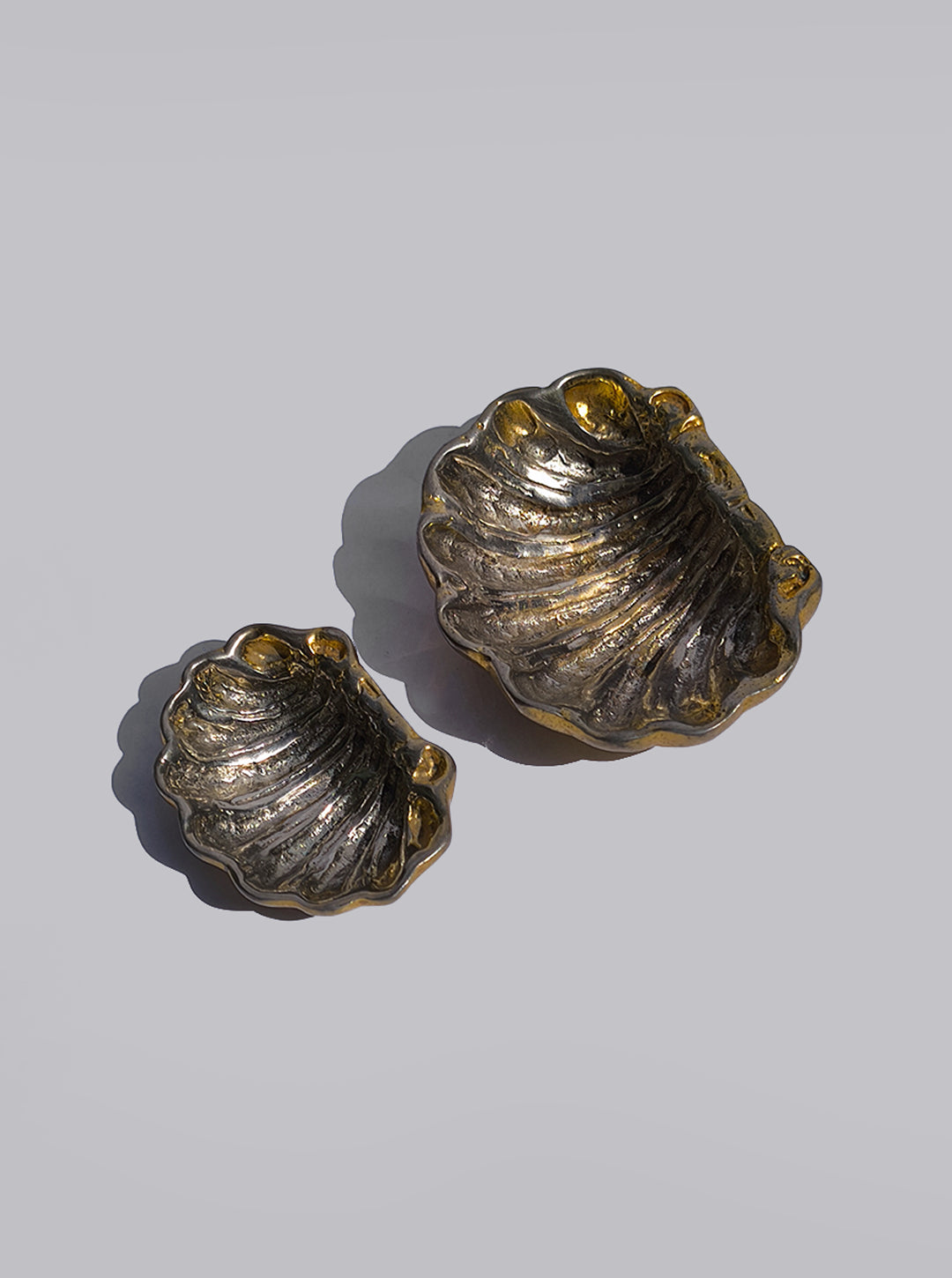 Duo of Brass Shell Vide Poches — detail view