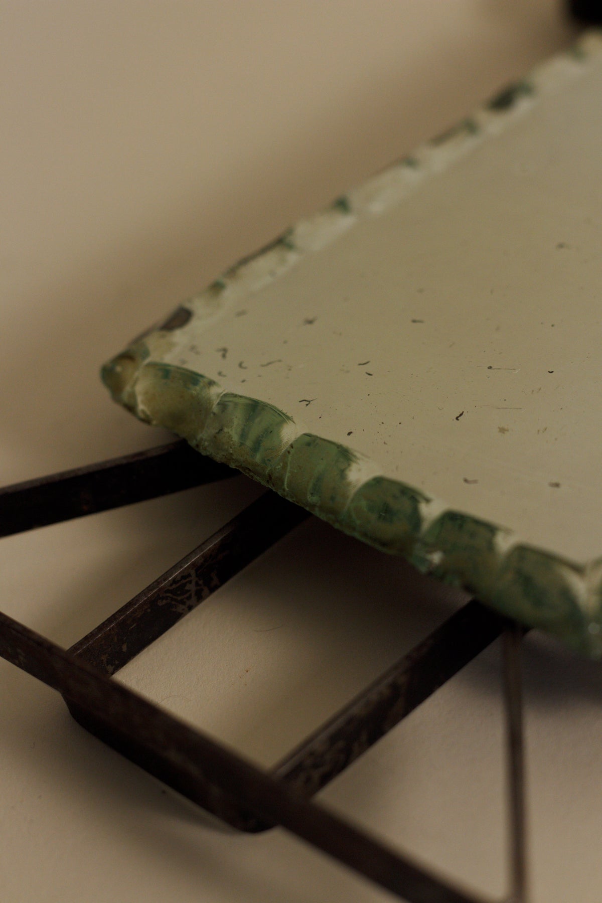 Petite Wrought Iron Mirror — side angle