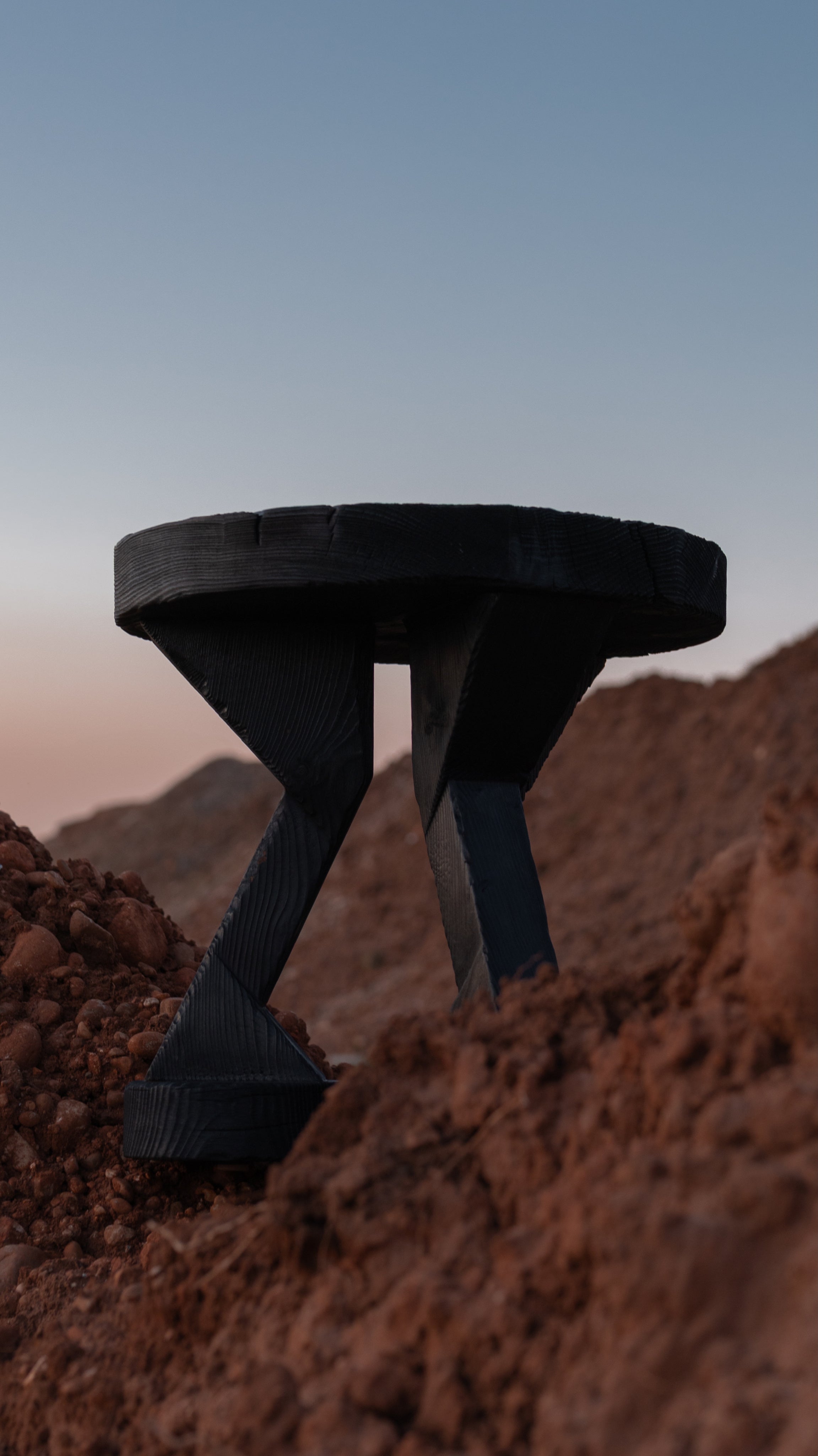 ABORA, End Table in Burnt Wood