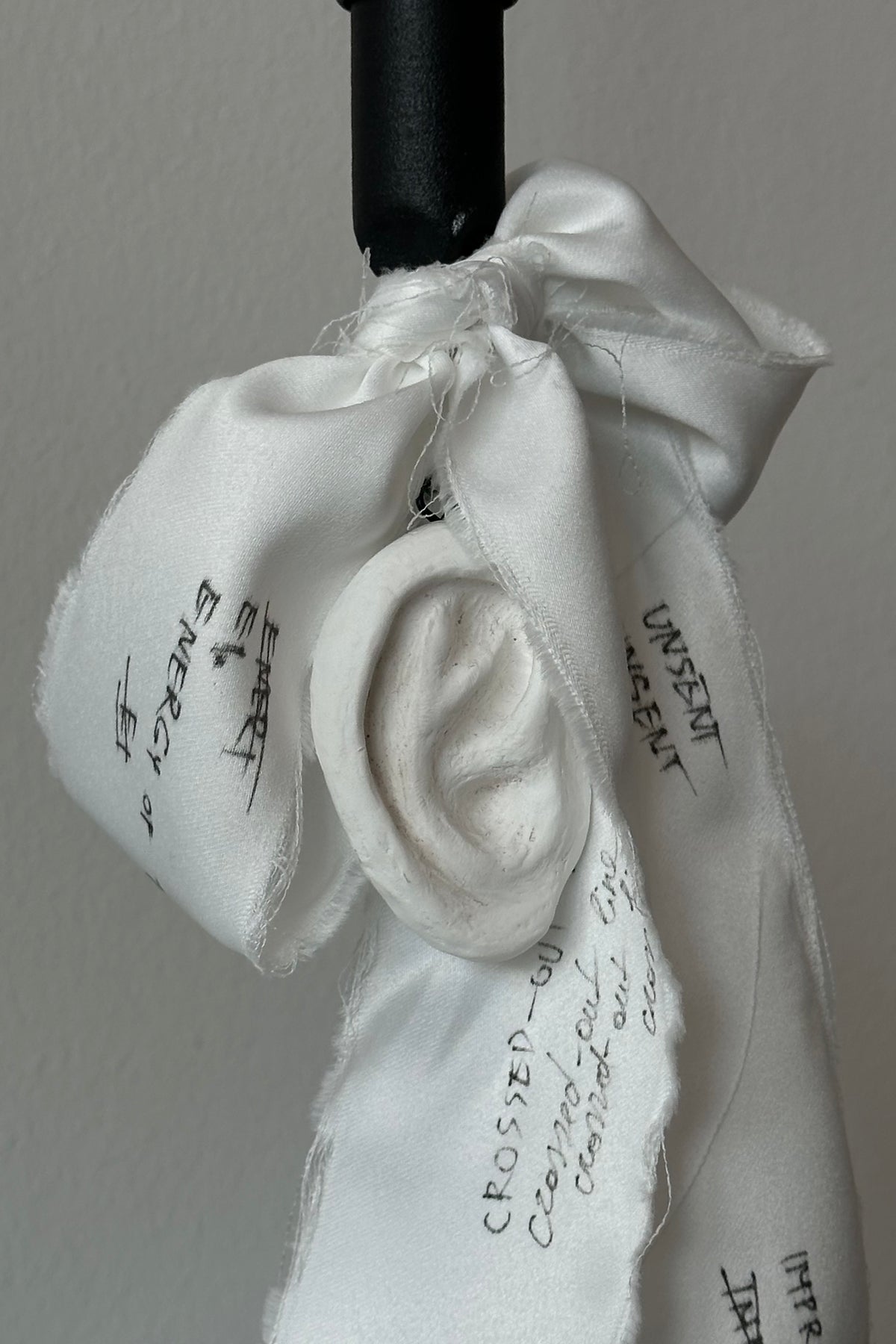 'UNSENT EAR' candleholder — side angle