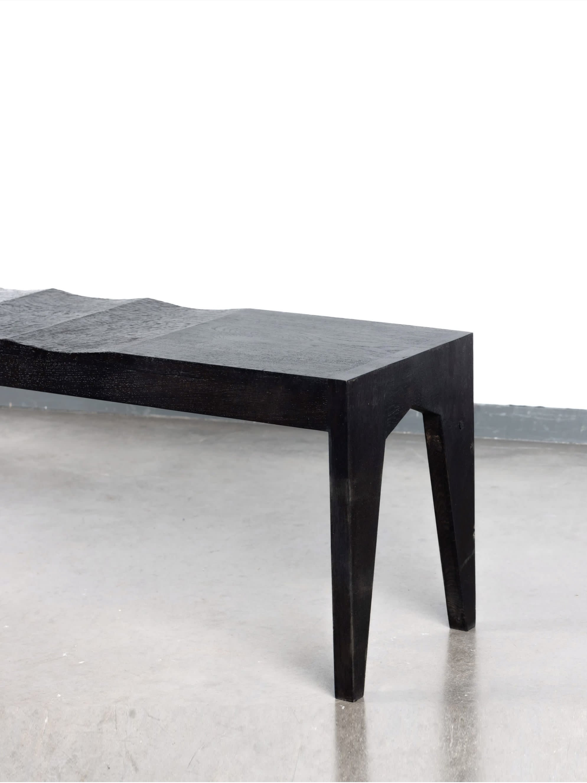 three seater Bench "Onde" — side angle