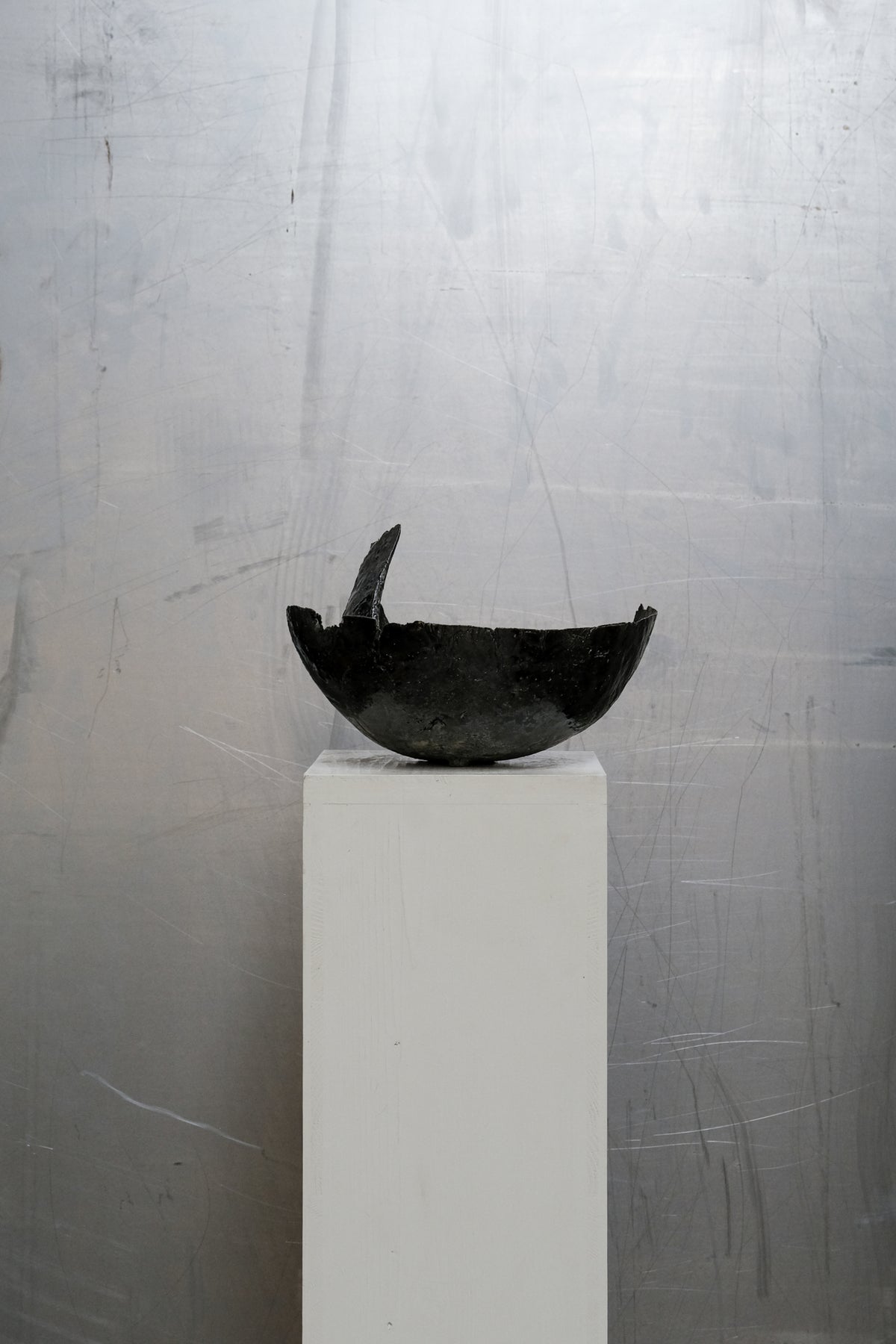 Nest II, ceramic sculpture — side angle