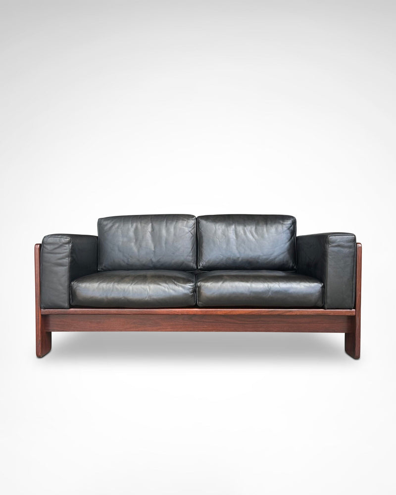 Bastiano 2-Seater Rosewood and Leather Sofa by Afra & Tobia Scarpa for Knoll International, 1980s by Redesignable