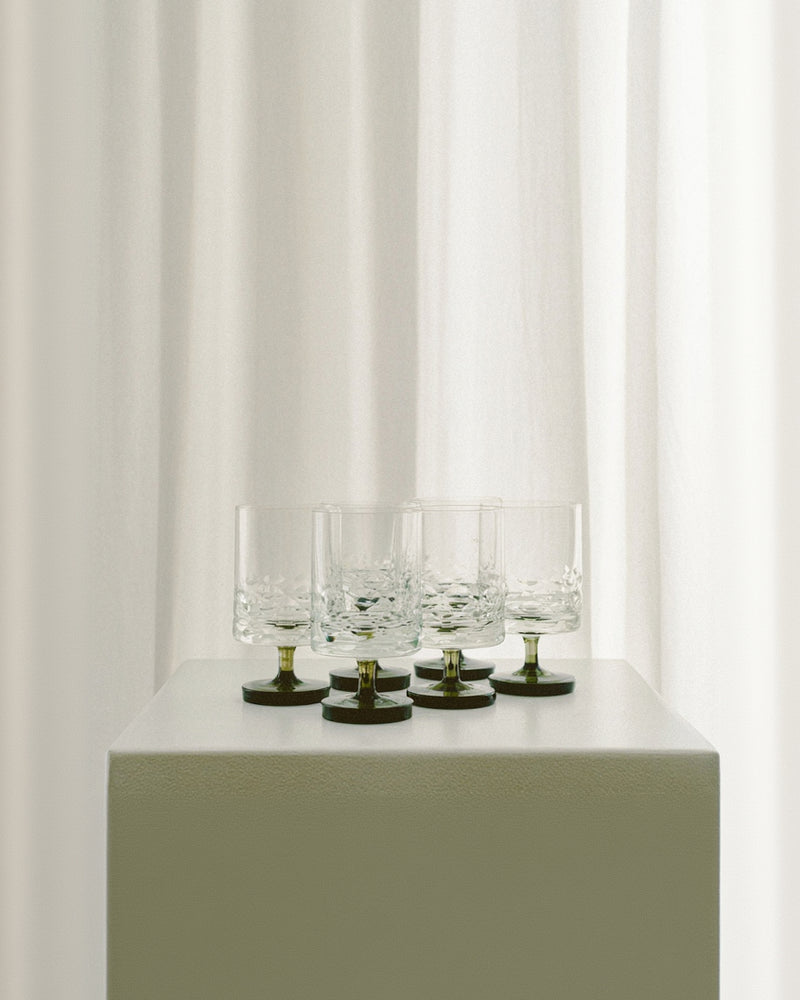Vintage Ingrid Wine Glasses by Arcā Collections | The Oblist — glass with brass base