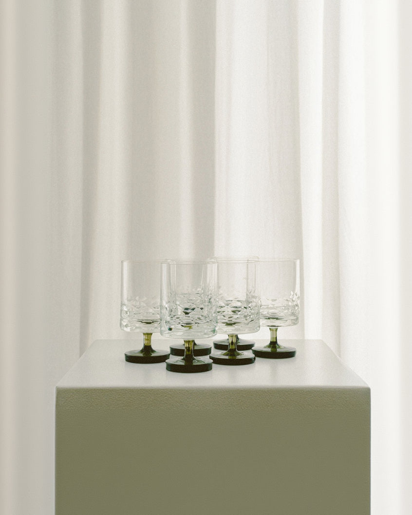 Vintage Ingrid Wine Glasses by Arcā Collections | The Oblist — glass with brass base