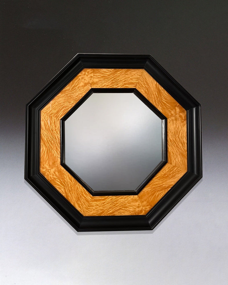Lacquered Wood Mirror by Jean Claude Mahey by STUDIO ASAC | The Oblist — black and gold finish