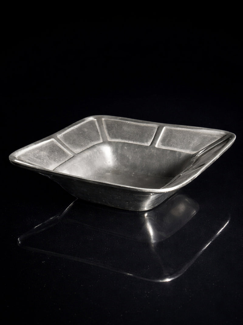Solid Aluminium Brutalist Bowl - 1960s by Dodo Vintage | The Oblist — vintage metallic finish