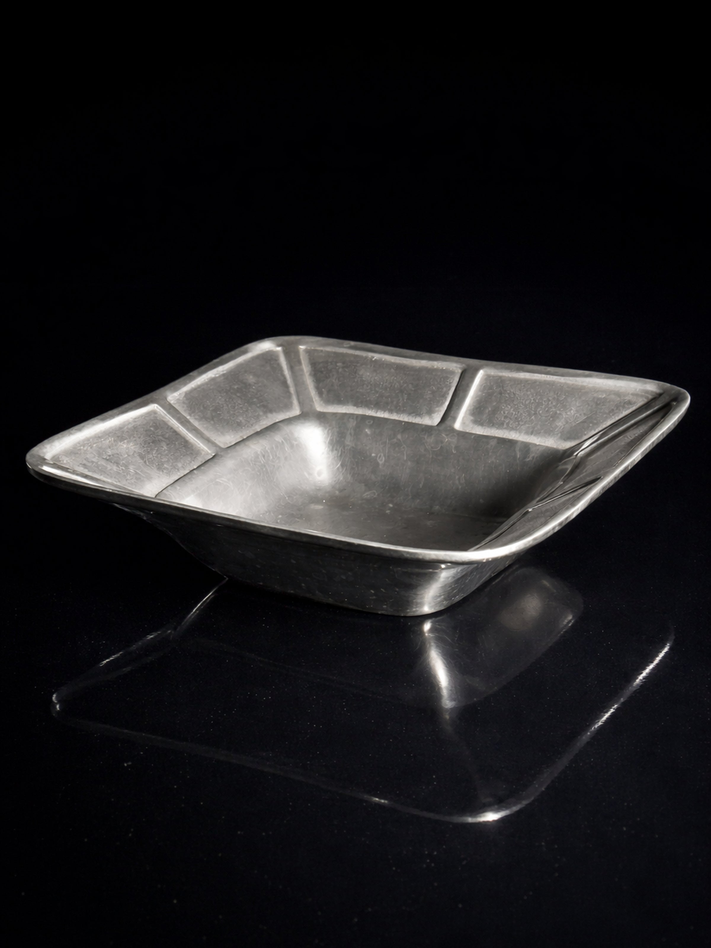 Solid Aluminium Brutalist Bowl - 1960s by Dodo Vintage | The Oblist — vintage metallic finish