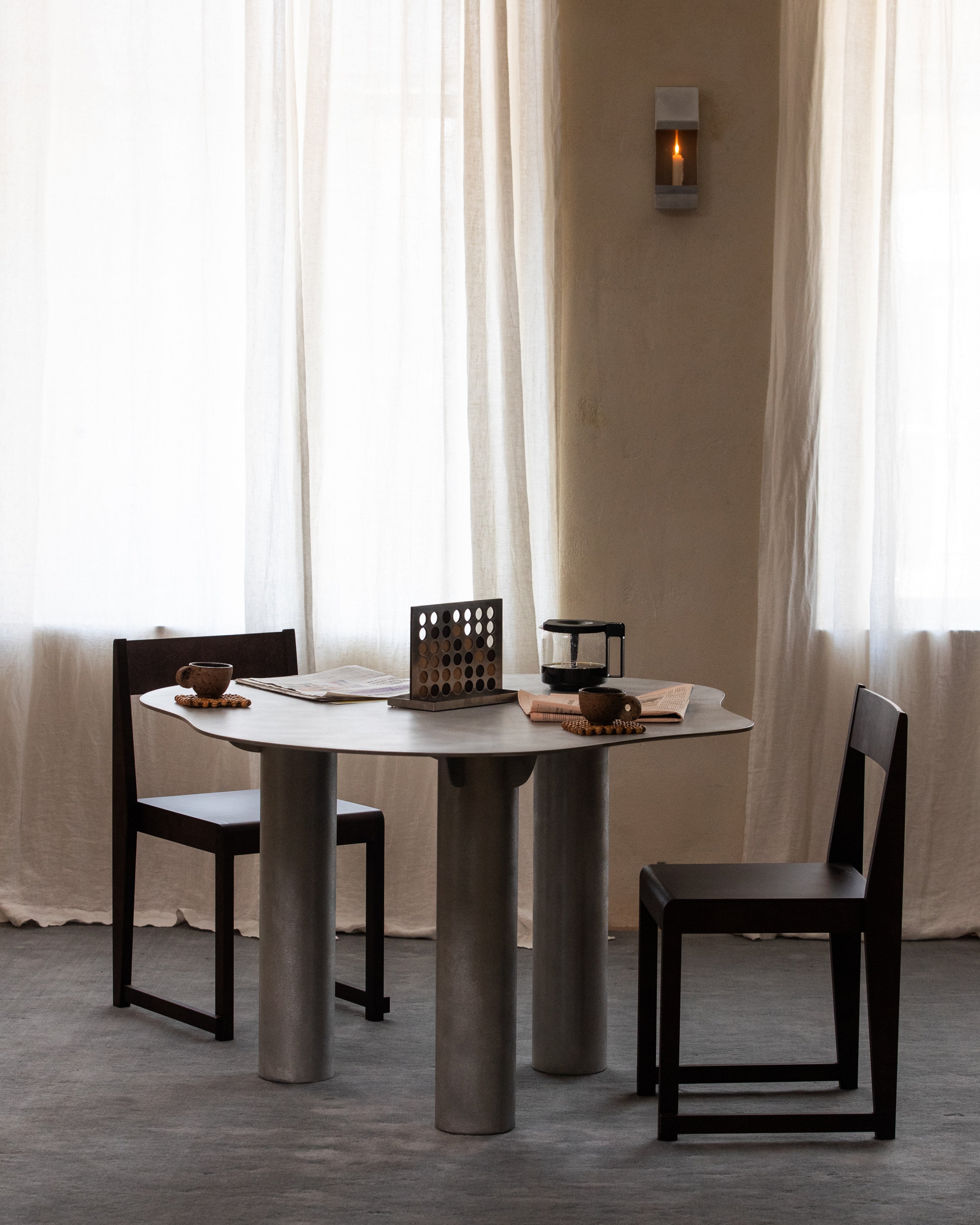 Aluminium Dining Table — side angle