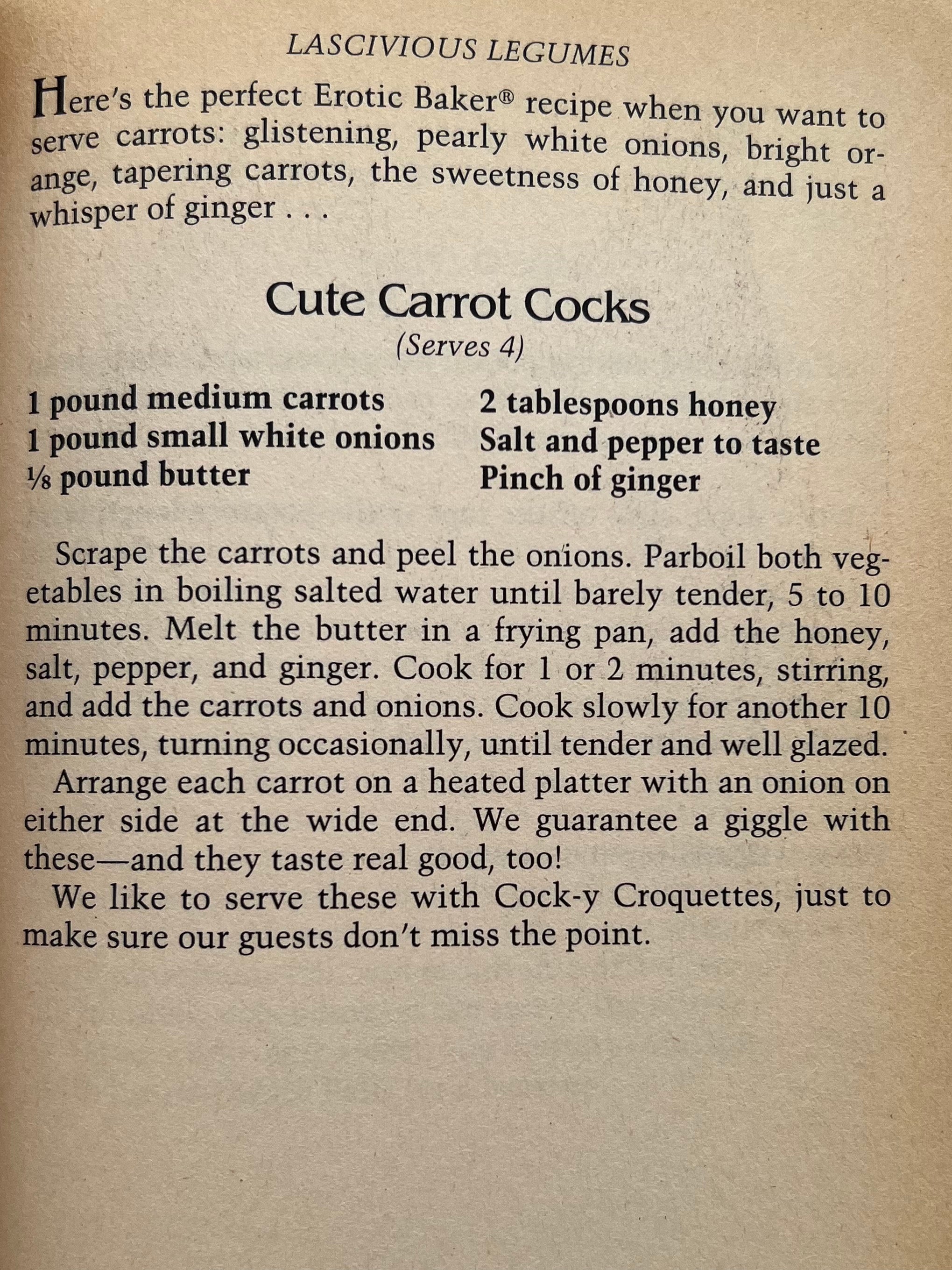 The Erotic Baker Cookbook by Karen Dwyer & Patrika Brown, 1983 First Edition — detail view