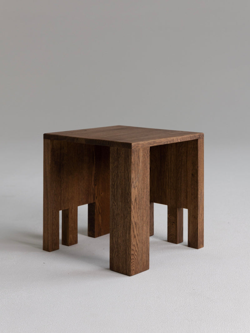 Dente Oak Wood Stool by The Good Living&Co. | The Oblist — handcrafted oak material
