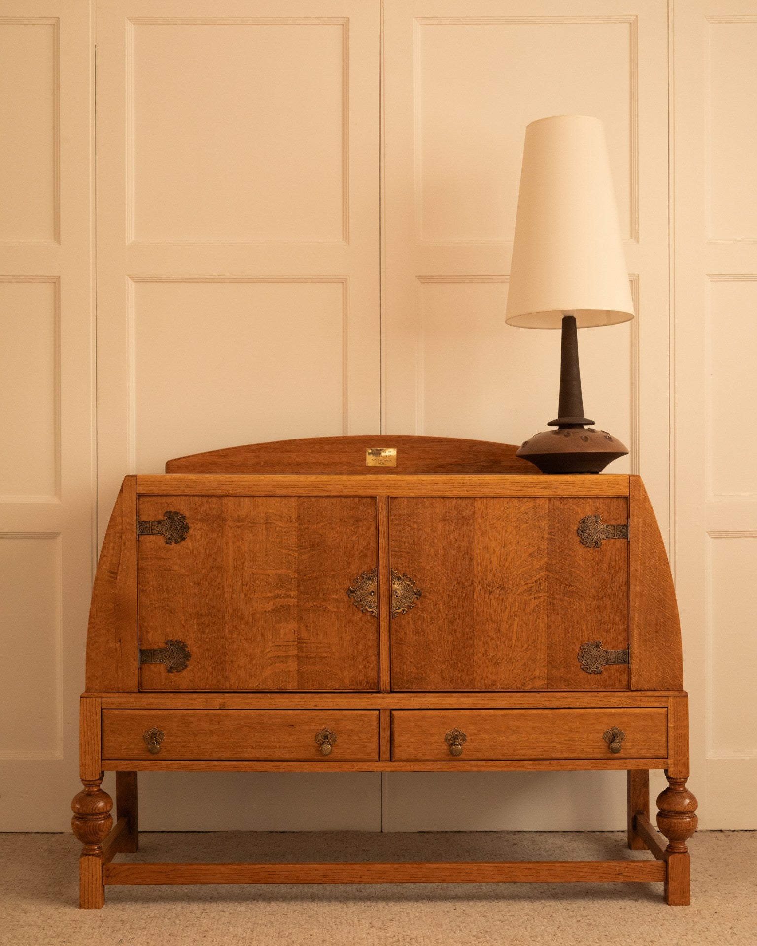 English Oak Storage Unit - 1930s — alternate view