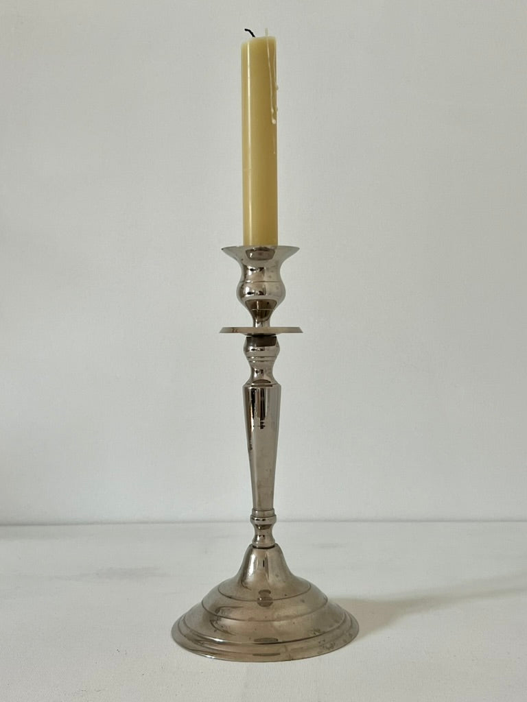 Set of 2 Classic Silver Candle Holders