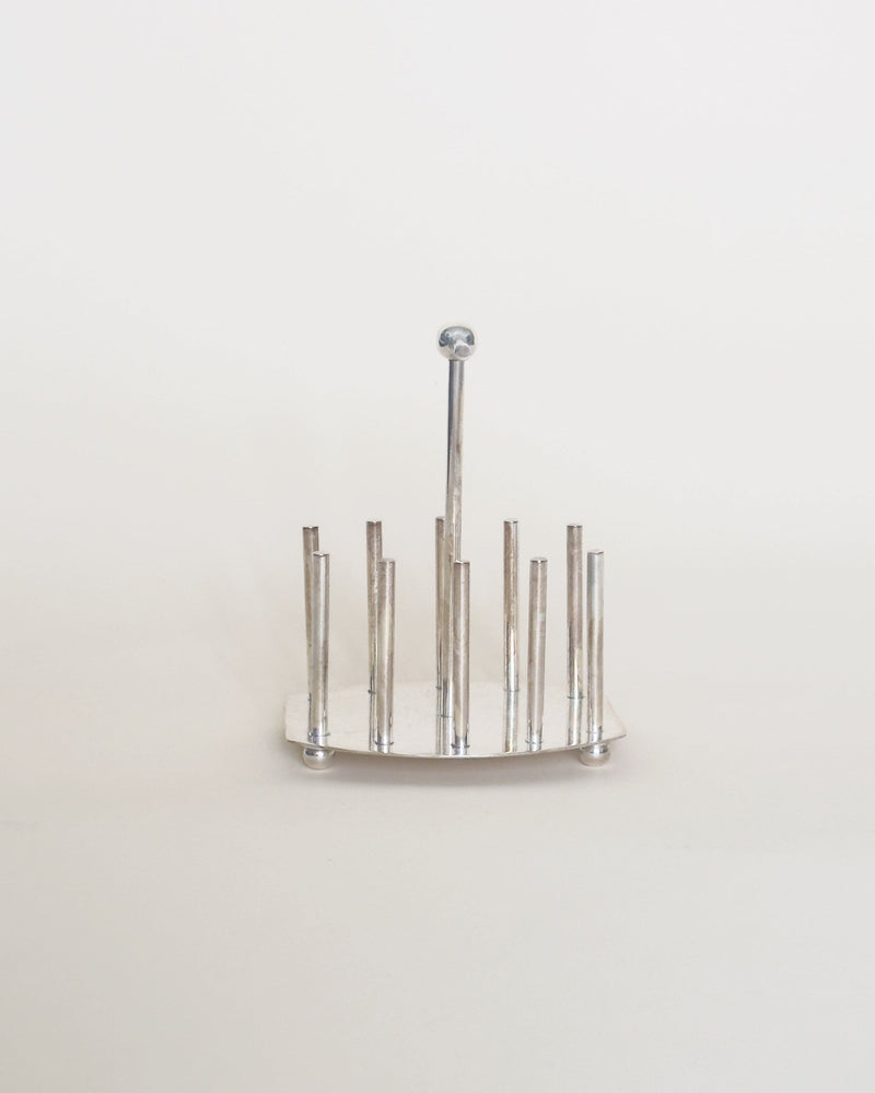 Christopher Dresser Silver-Plated Toast Rack by Aesthete Label | The Oblist — silver metal, modern design