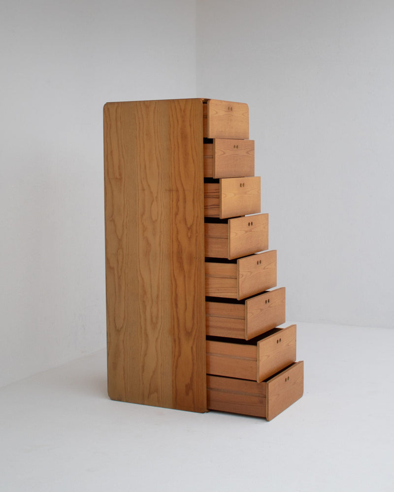 Tall Wooden Drawer Cabinet by Derk Jan De Vries — detail view