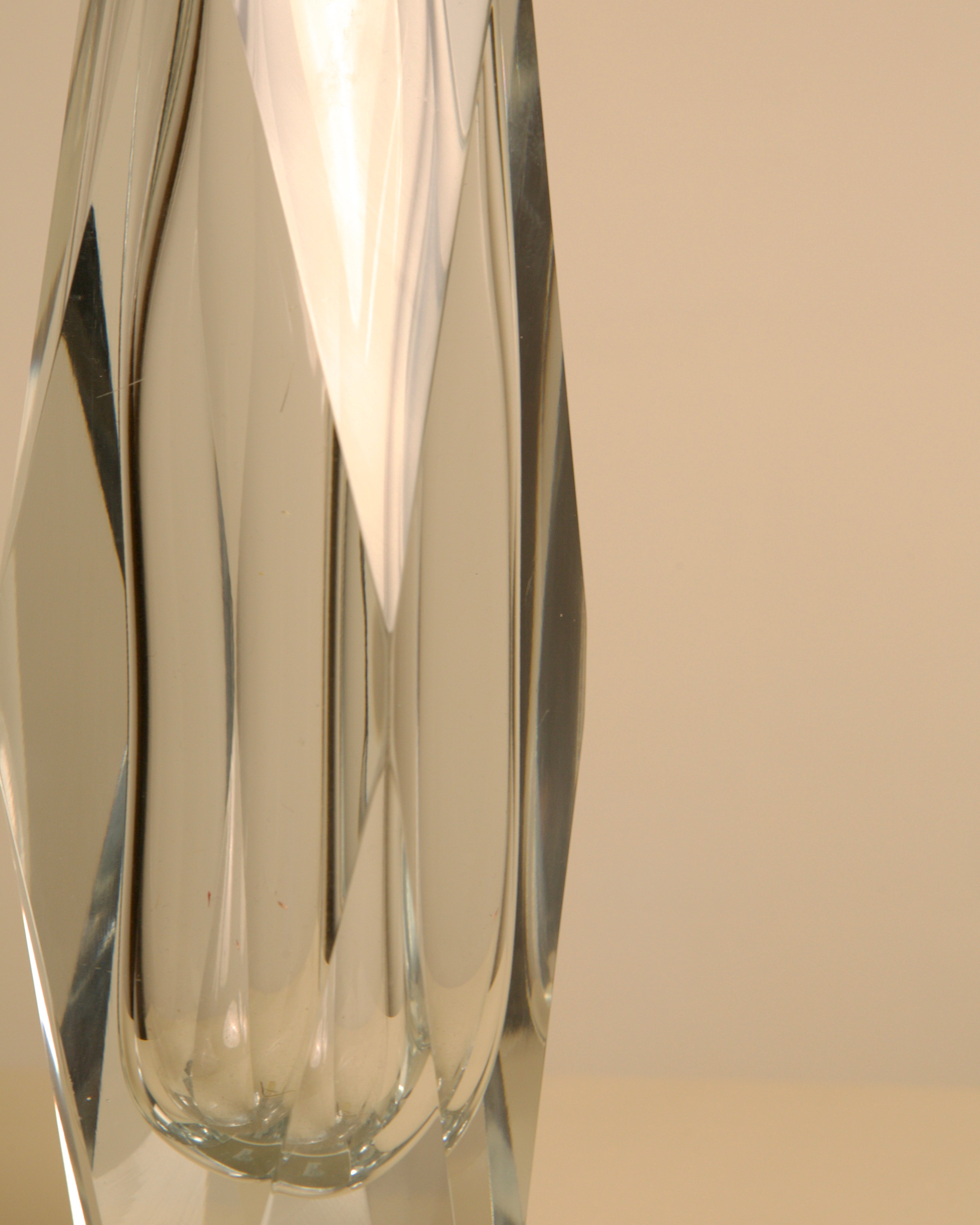 Grand vase "Diamant" par Flavio Poli pour Seguso des années 70