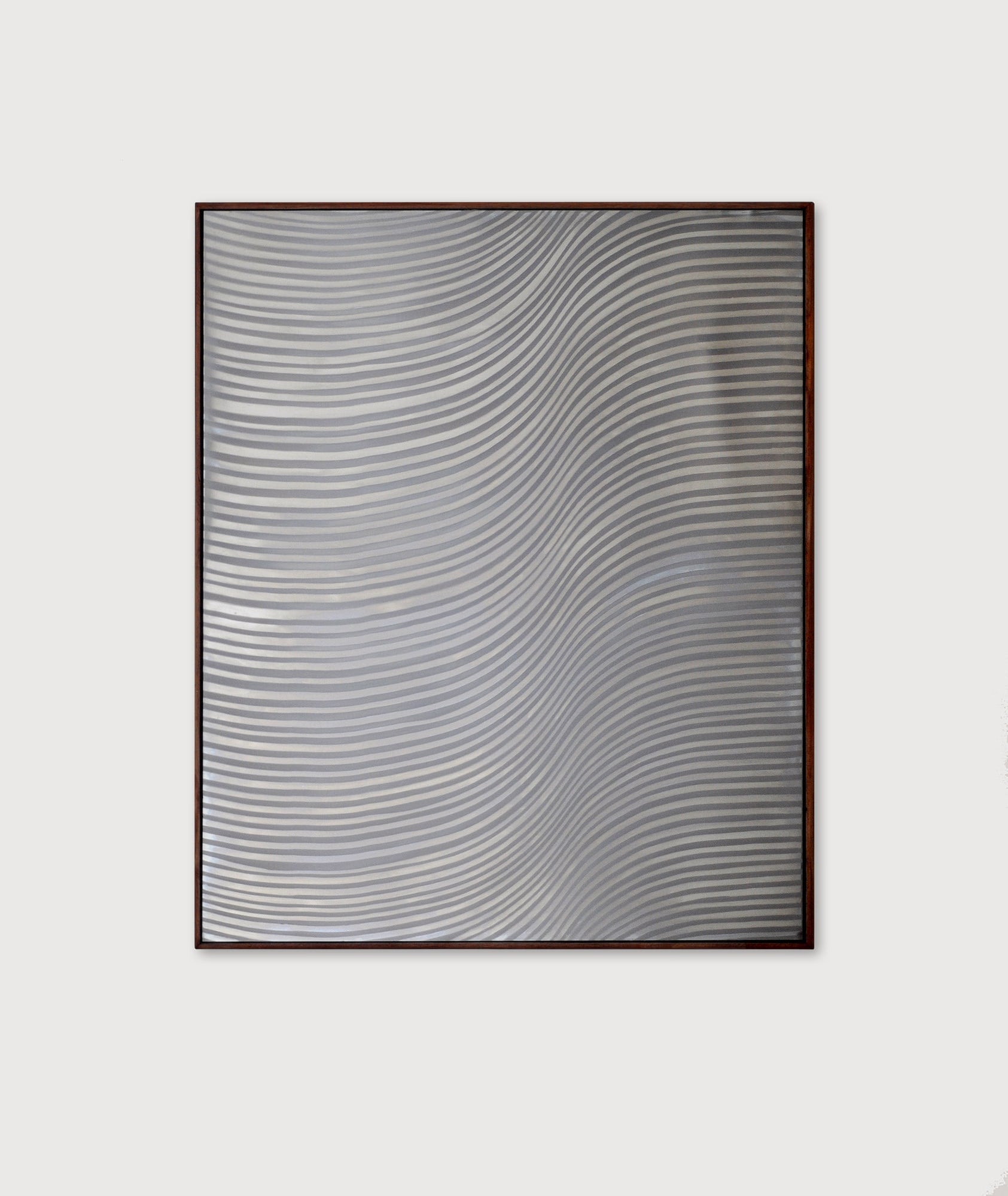 Metal Drawing No.2 - reflective wall sculpture in stainless steel by Studio Miriam Loellmann | The Oblist