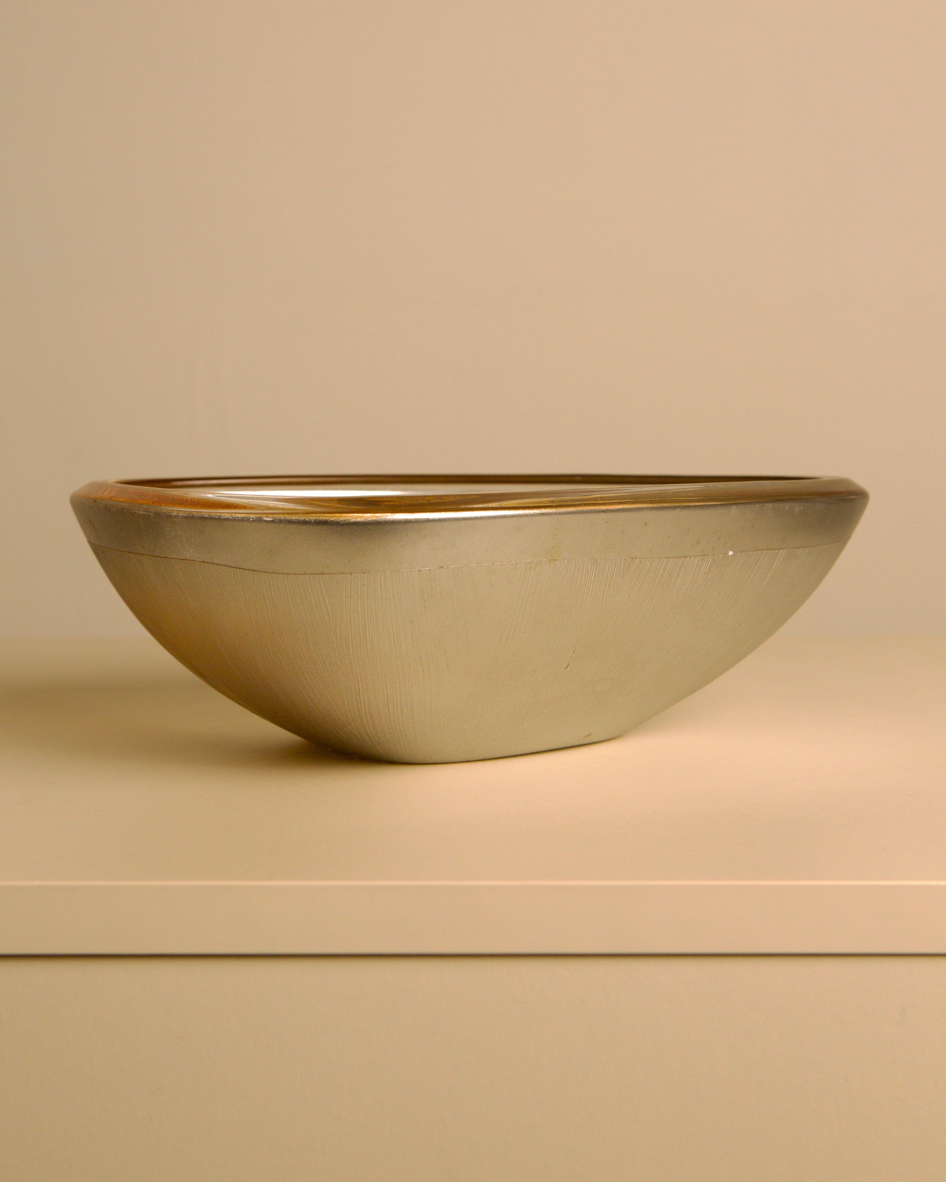 Large 80s Italian Brandani valet tray — side angle