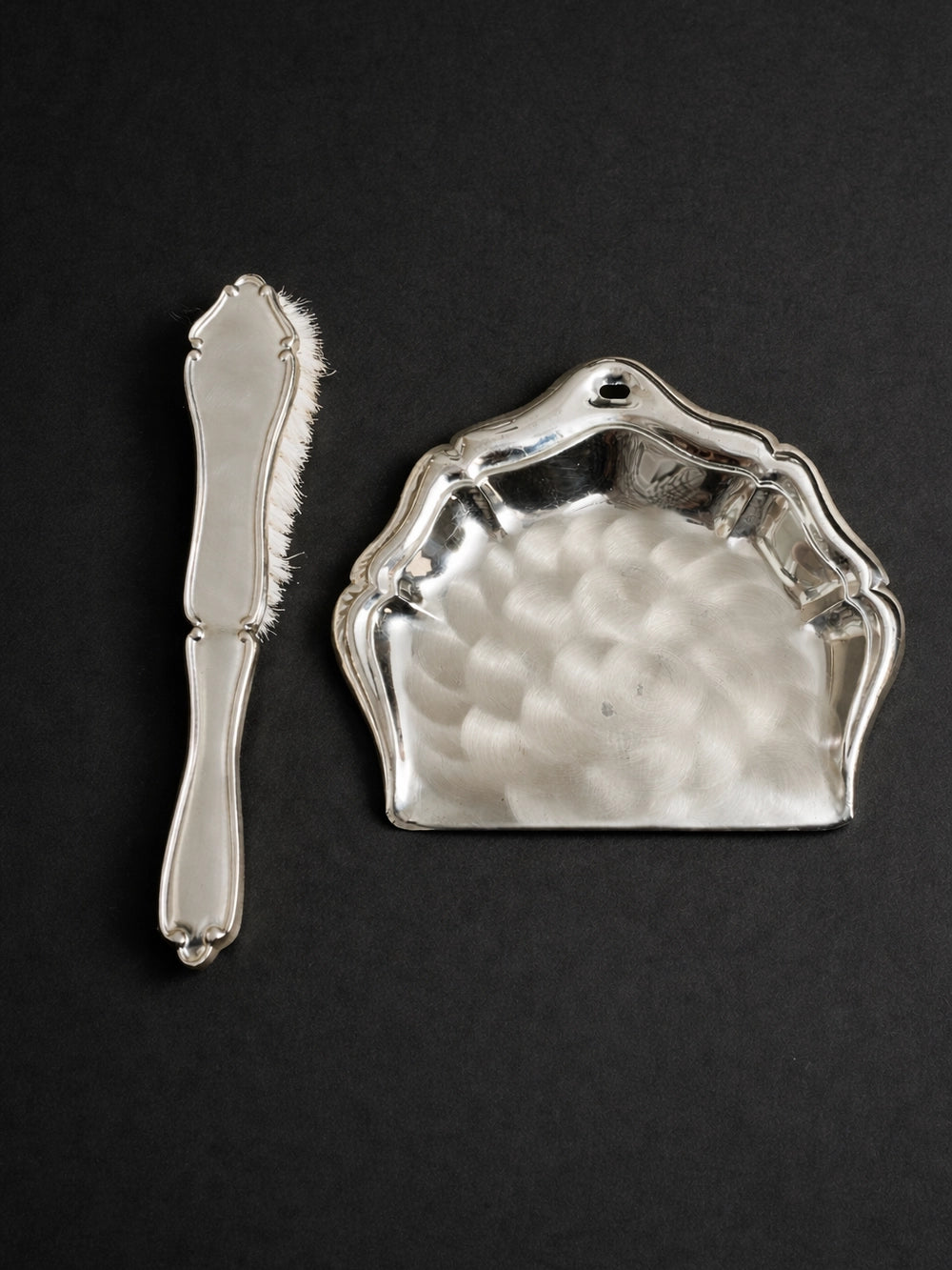 60s Vintage Silver-plated Brass Table Crumb Set by Blisse | The Oblist